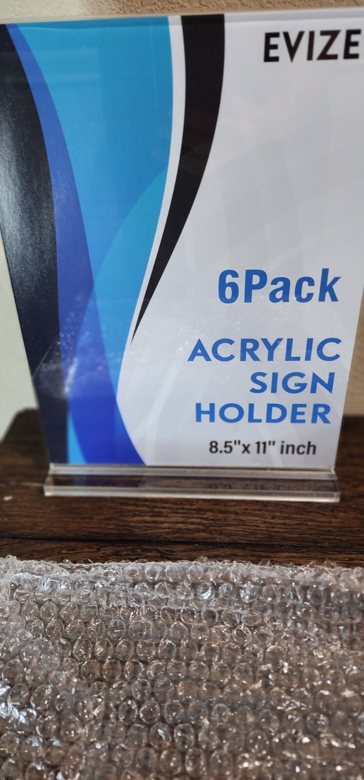 6 Pack Acrylic Sign Holder 8.5 x 11, Sign Holder Clear Vertical Menu