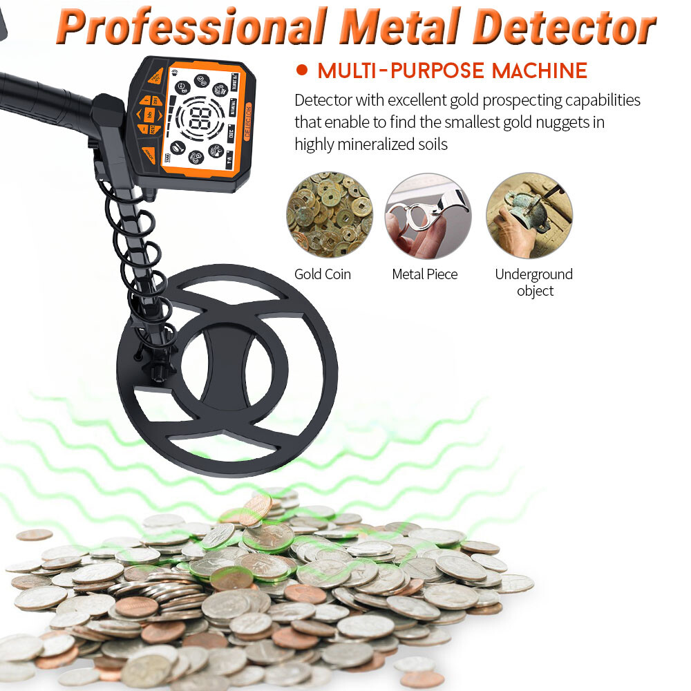 Metal Detector – 5.8KHz,Adjustable Sensitivity,22cm Depth for Coins/Jewelry