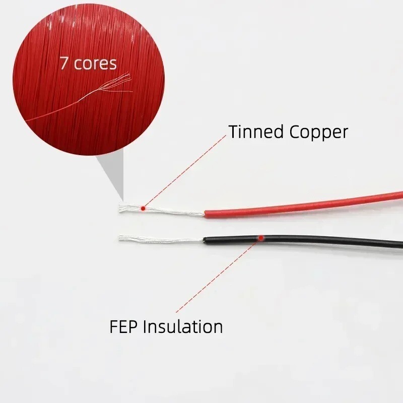 5M UL10064 40/36/34/32/30/28/26 AWG electronic ultra-fine High Temp Hook Up Wire