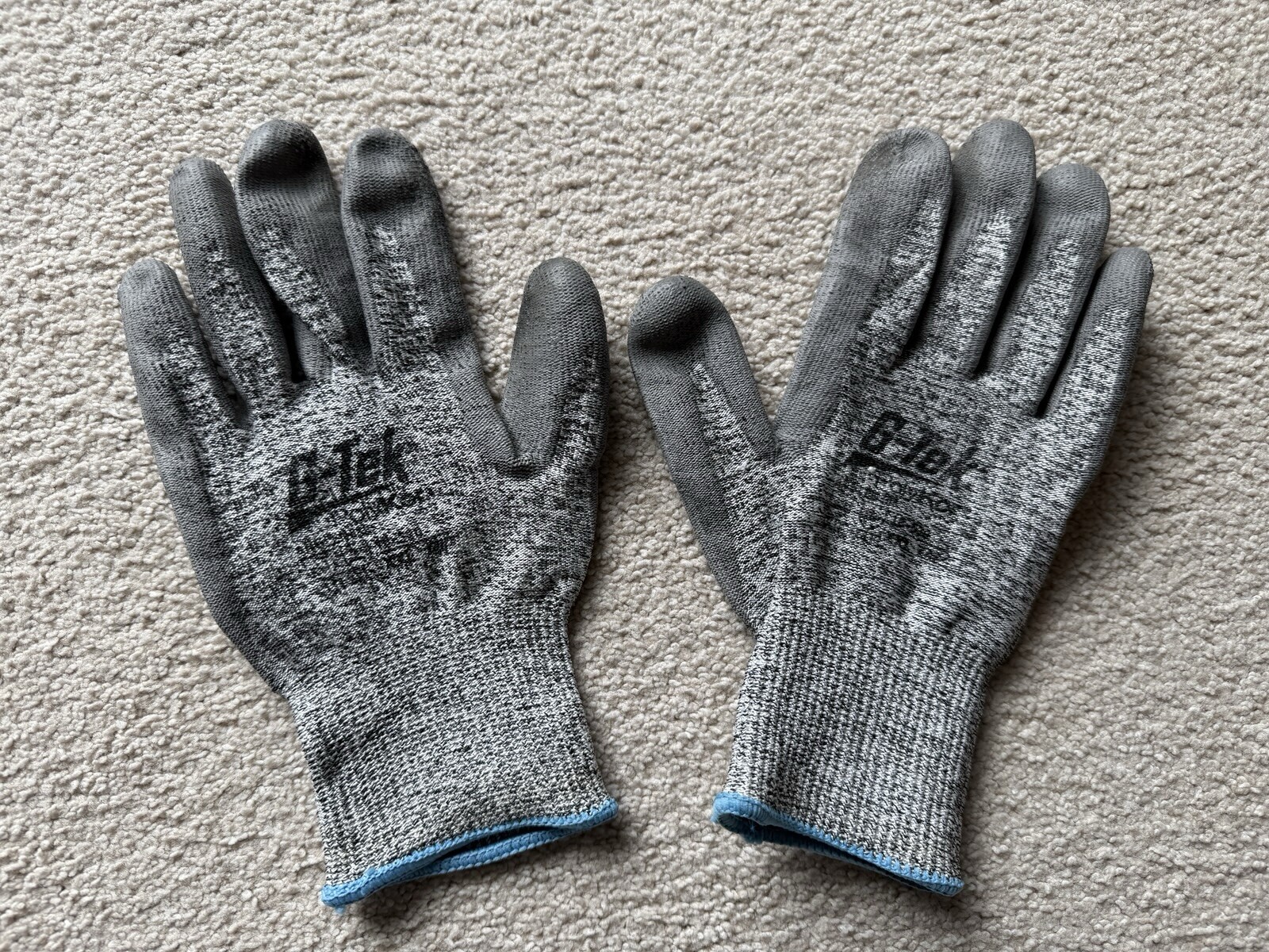 G-Tek Polykor PIP Industrial Products 16-530/ XXL Work Gloves Heather Grey Blue