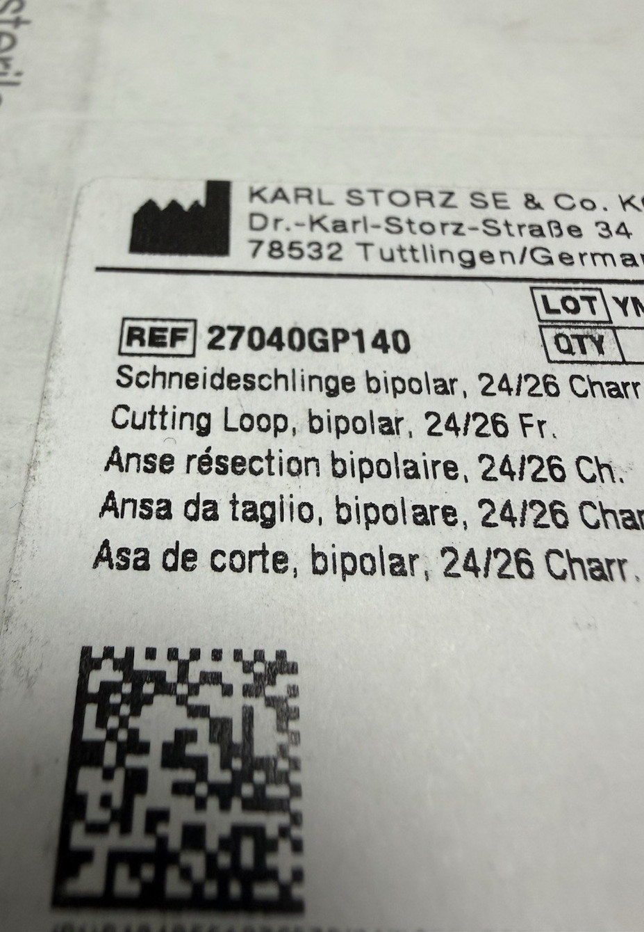KARL STORZ 27040GP140 Bipolar Cutting Loop 24/26 Fr, 0.35mm, (Pack of 6 loops)