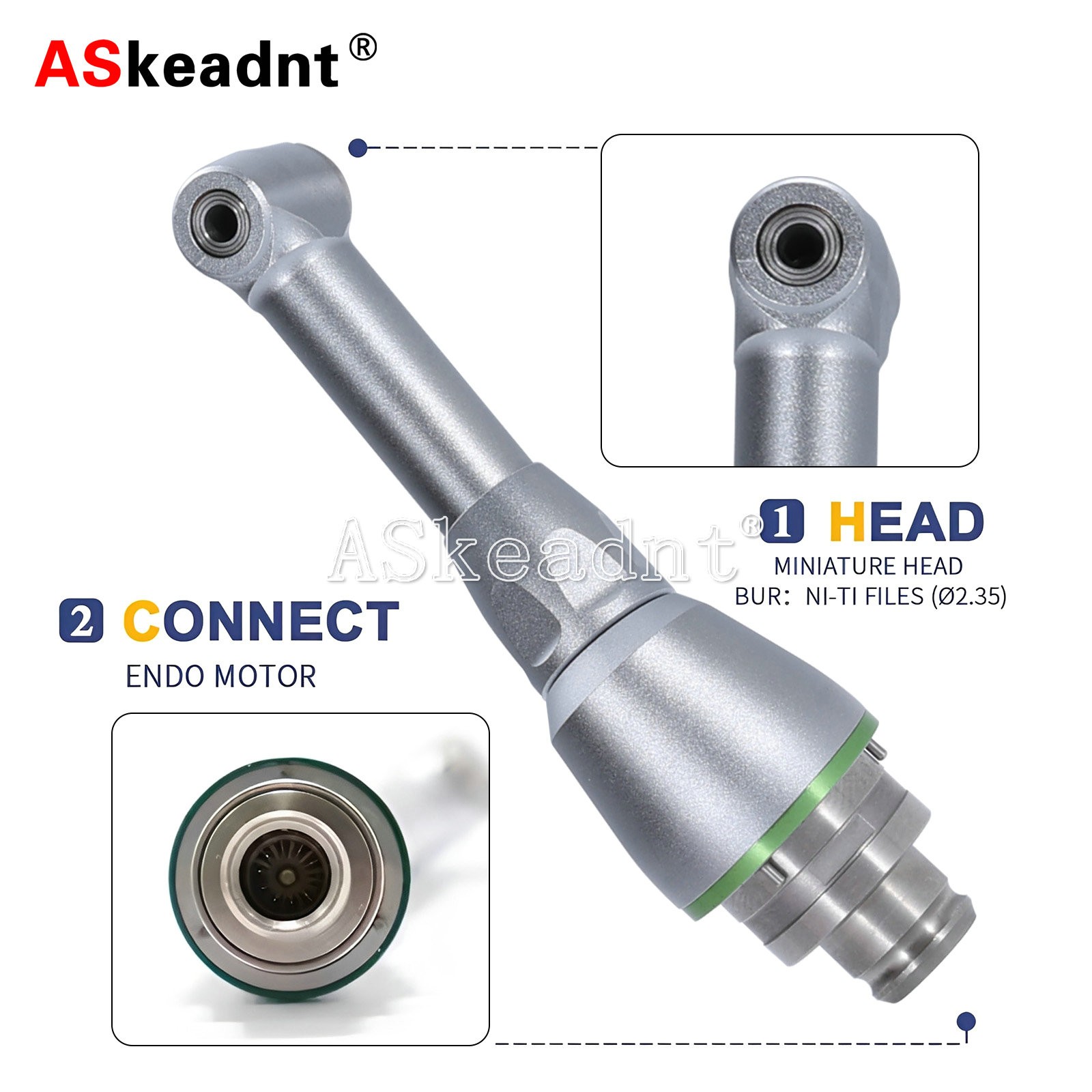Dental 16:1 Reduction Contra Angle Head for Endodontic Motor Handpiece Push