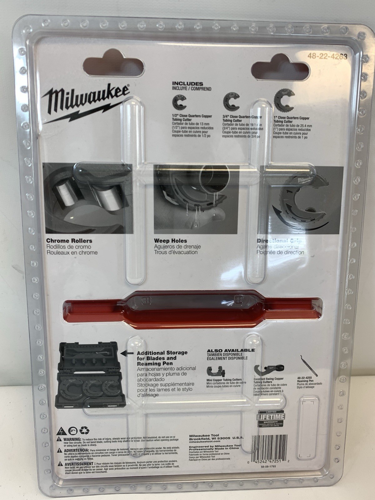 NEW Milwaukee 48-22-4263 3 Piece Close Quarters Tubing Cutter Set