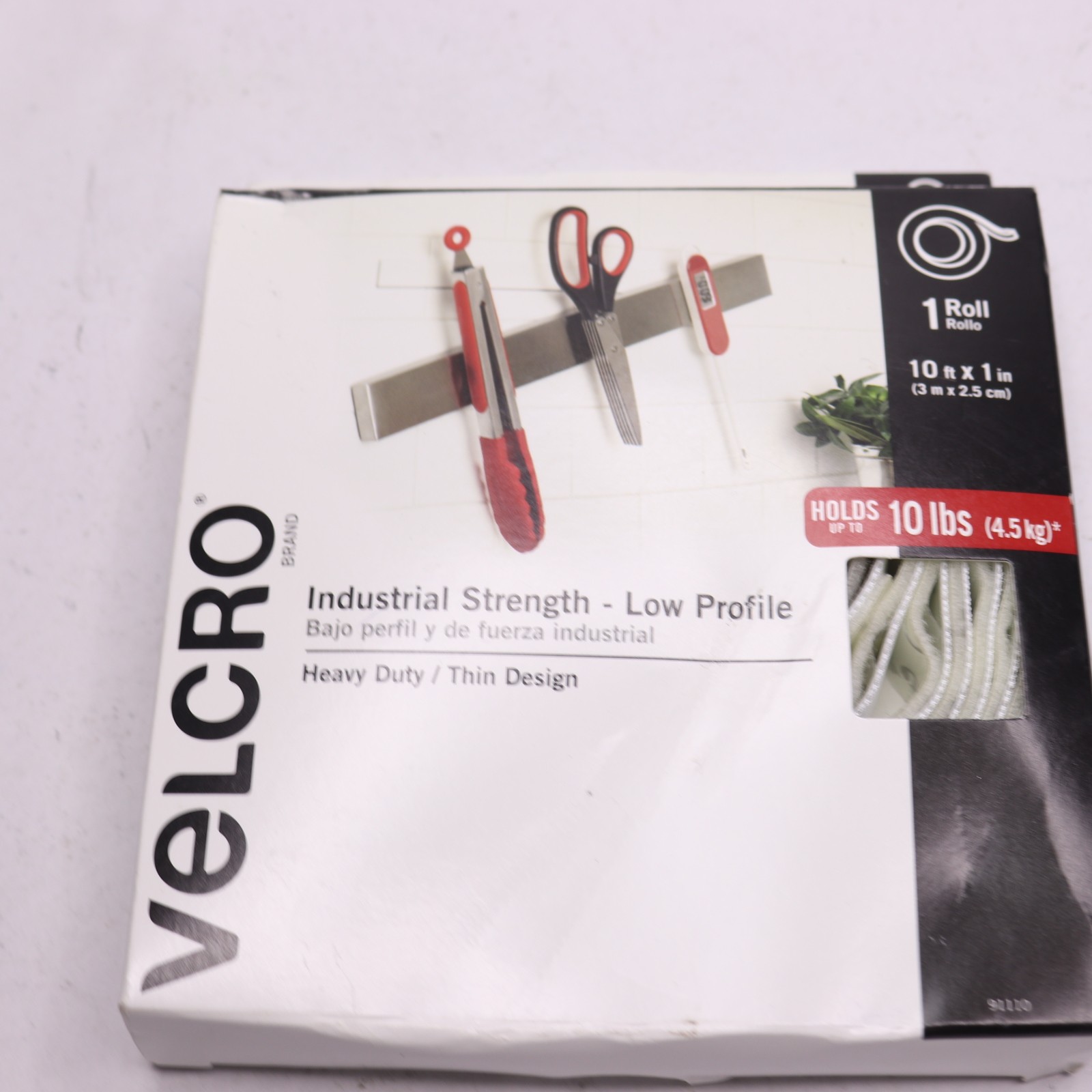 VELCRO(R) Indoor/Outdoor Heavy Duty Fastener White Holds Up To 10lbs 10ft x 1
