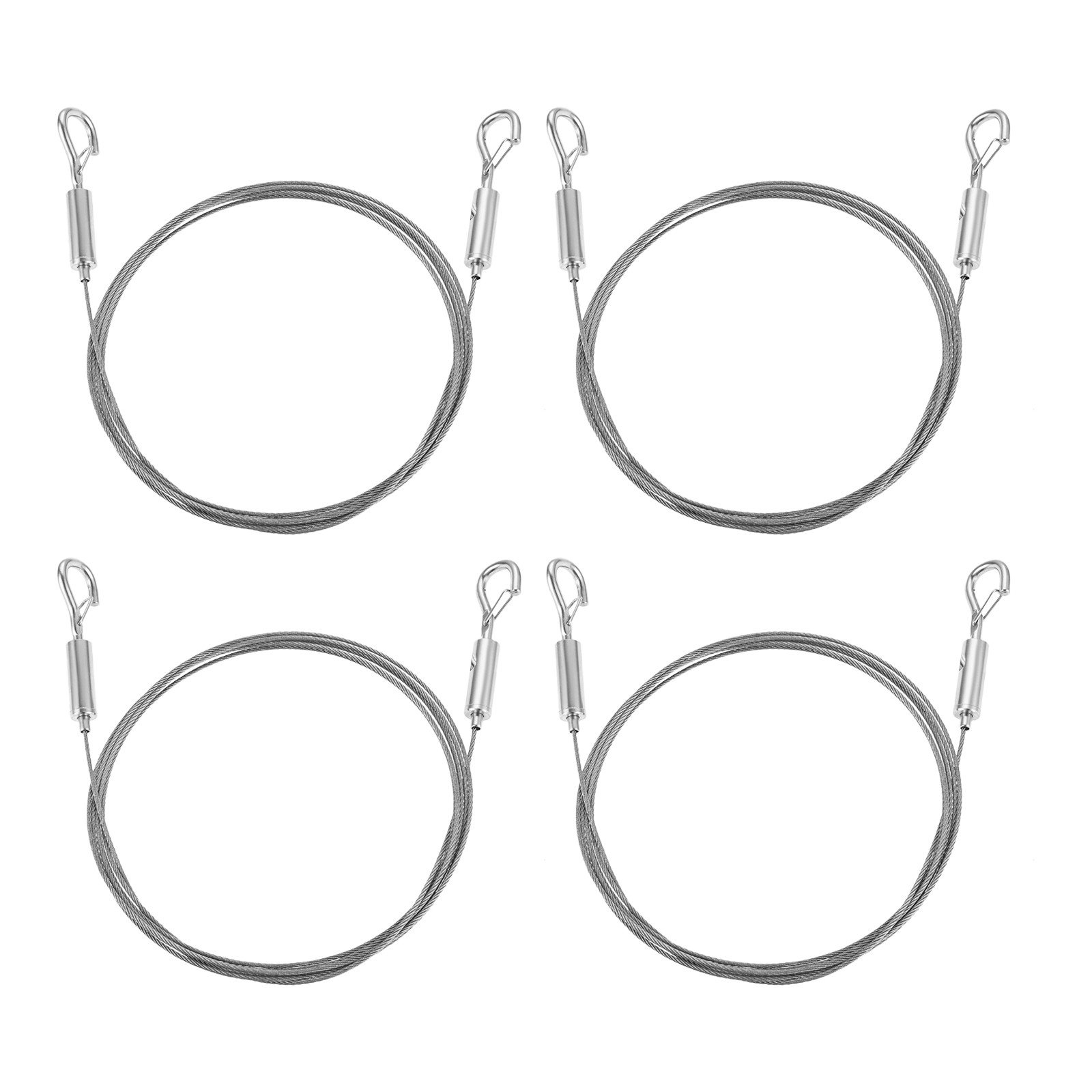4Pcs Stainless Steel Rope Adjustable Picture Hanging Wire Kit 6.6FT Heavy Duty