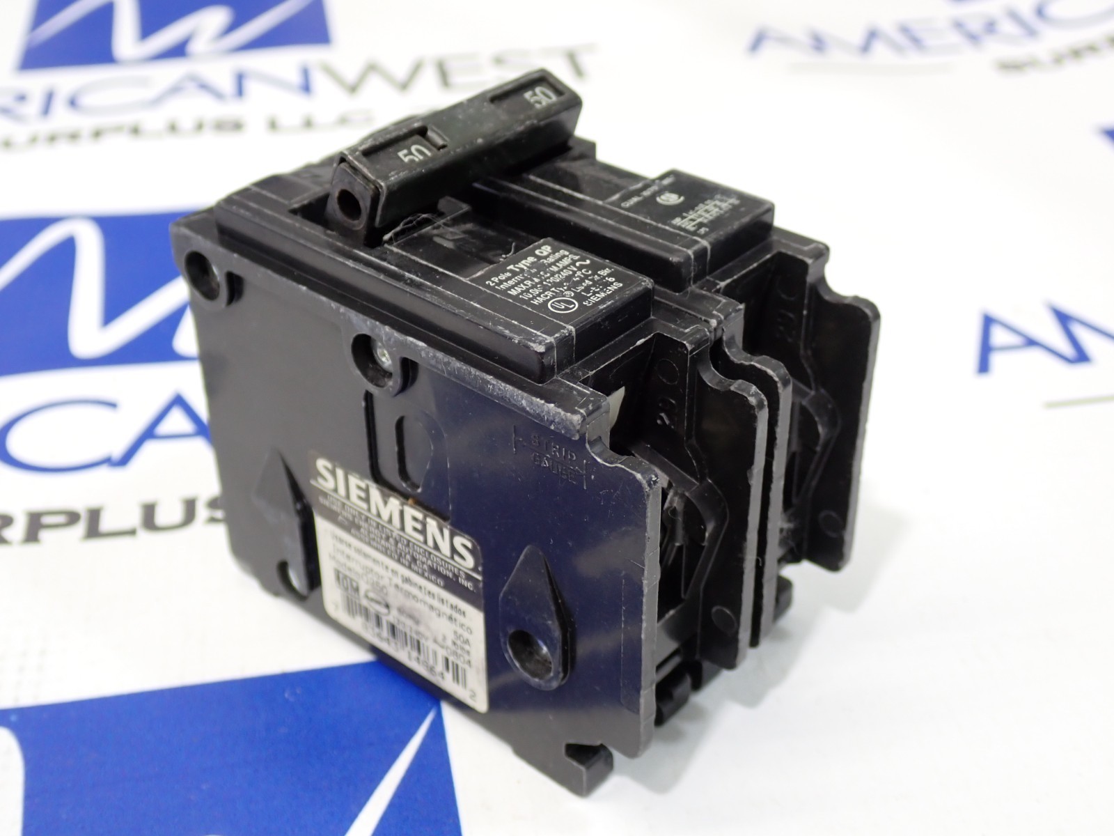 Siemens Q250 2 Pole 50 Amp 120/240 Volt Plug On Circuit Breaker Tested