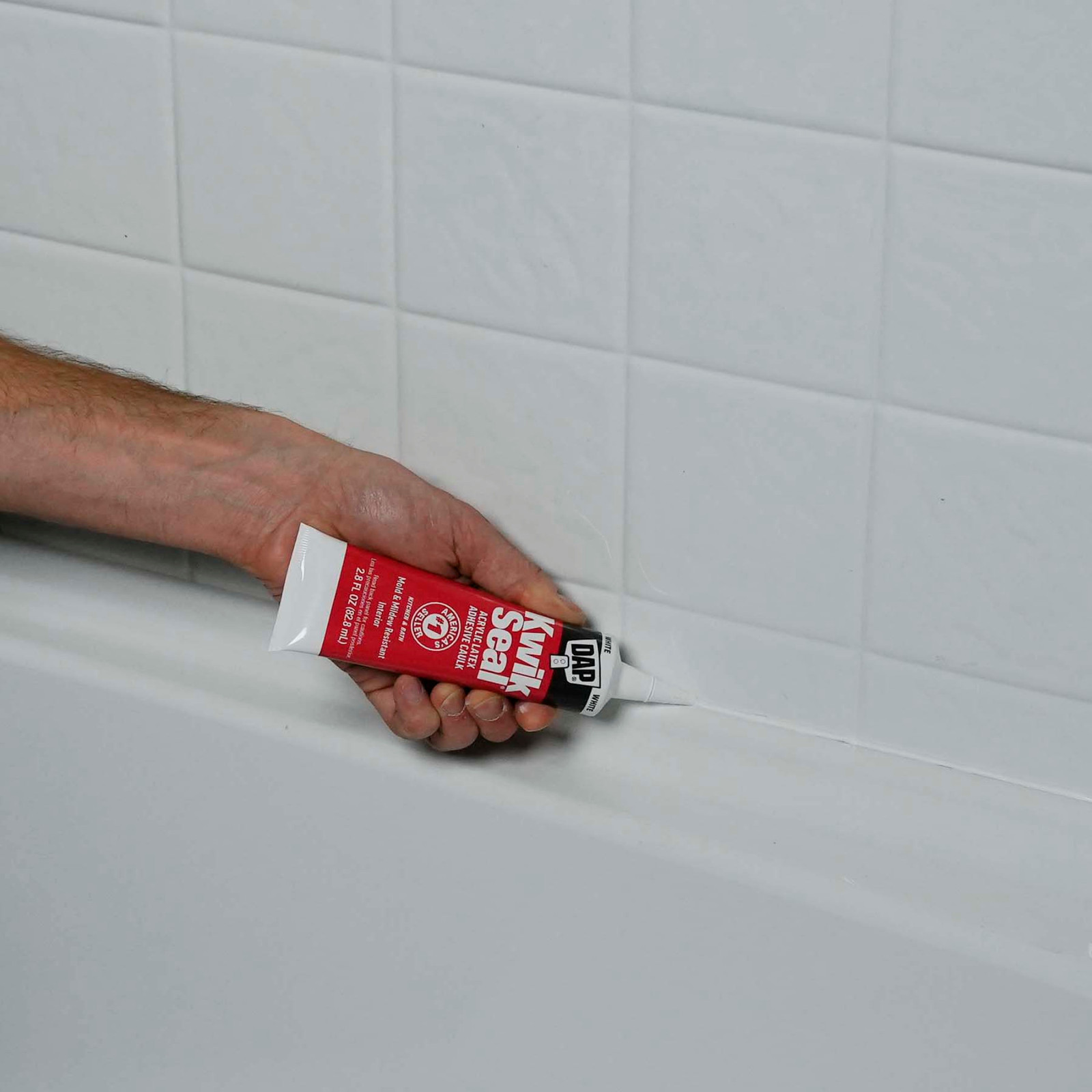 DAP KWIK SEAL Kitchen & Bath Adhesive Caulk: 10.1 fl. oz. cartridge (White)