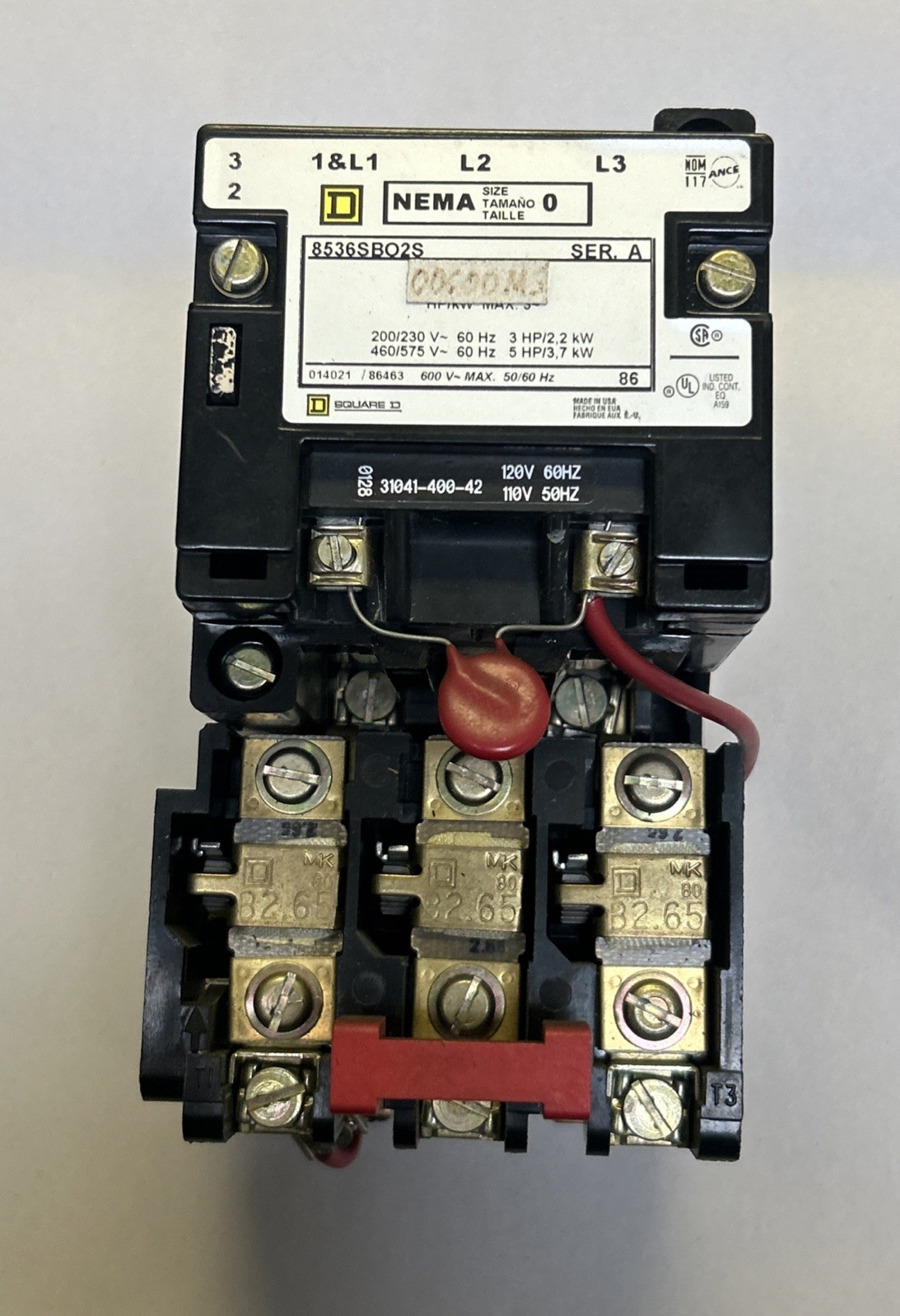 SQUARE D,8536SBO2S,STARTER SER A SIZE 0 110/120V COIL