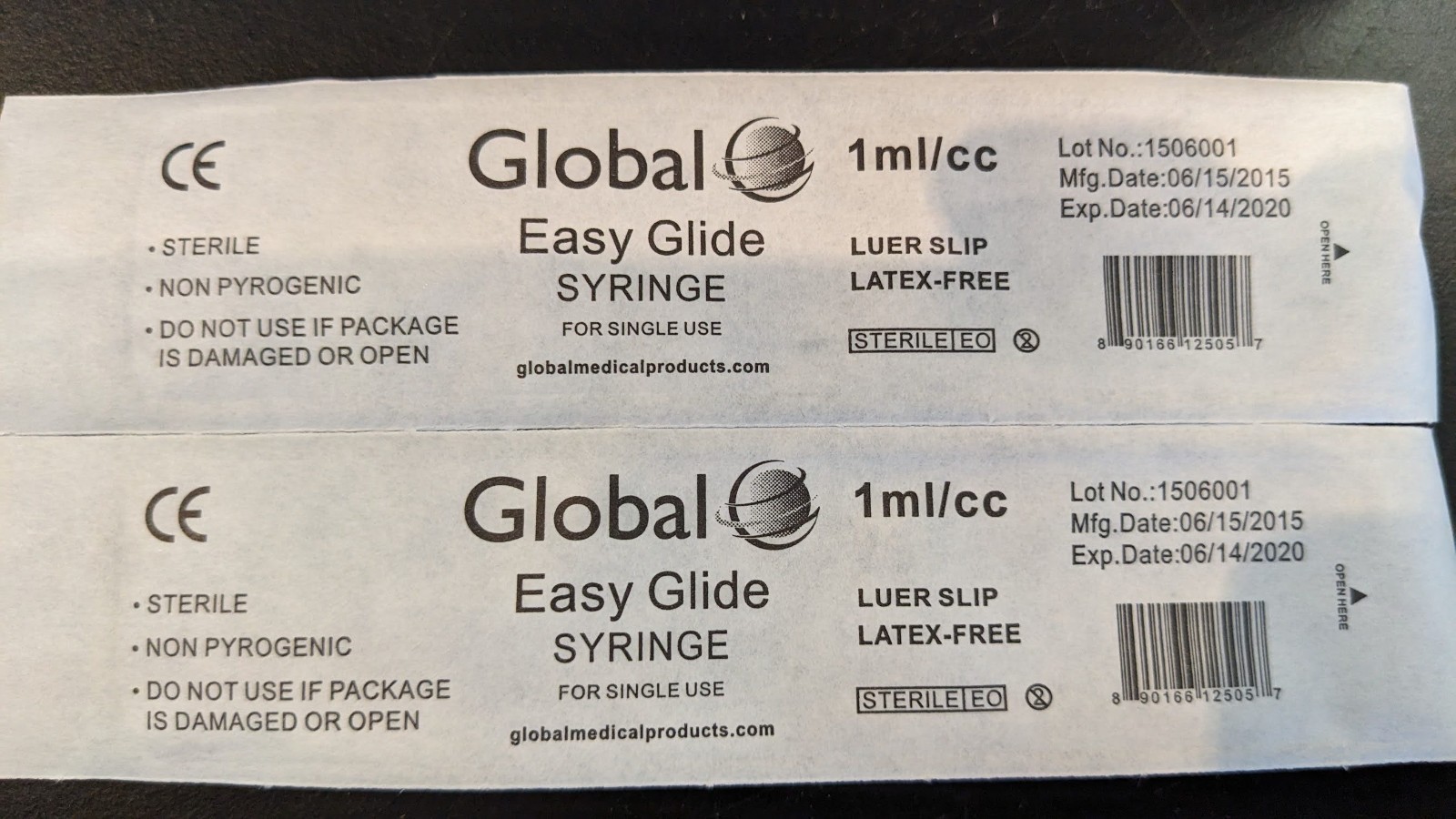 Global Medical Products – Easy Glide 1cc Luer Lock Syringe (No Needle) – QTY 300