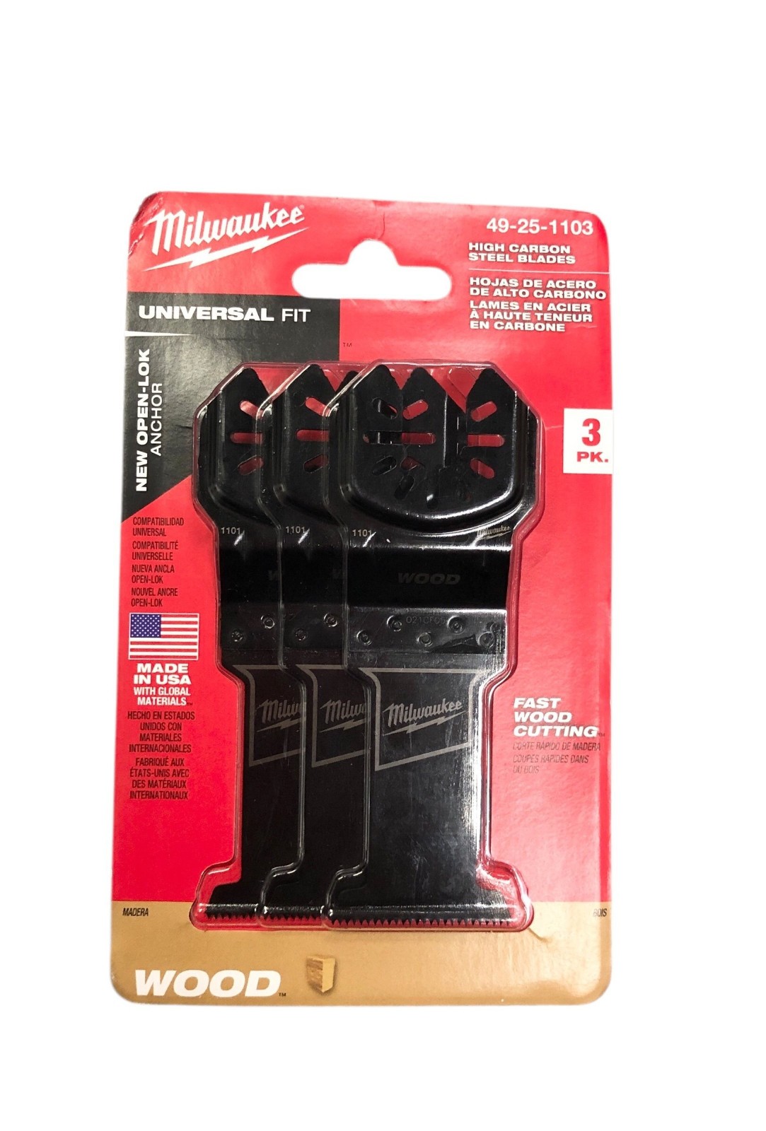 Brand New Milwaukee 3pc 49-25-1103 High Carbon Steel Blades