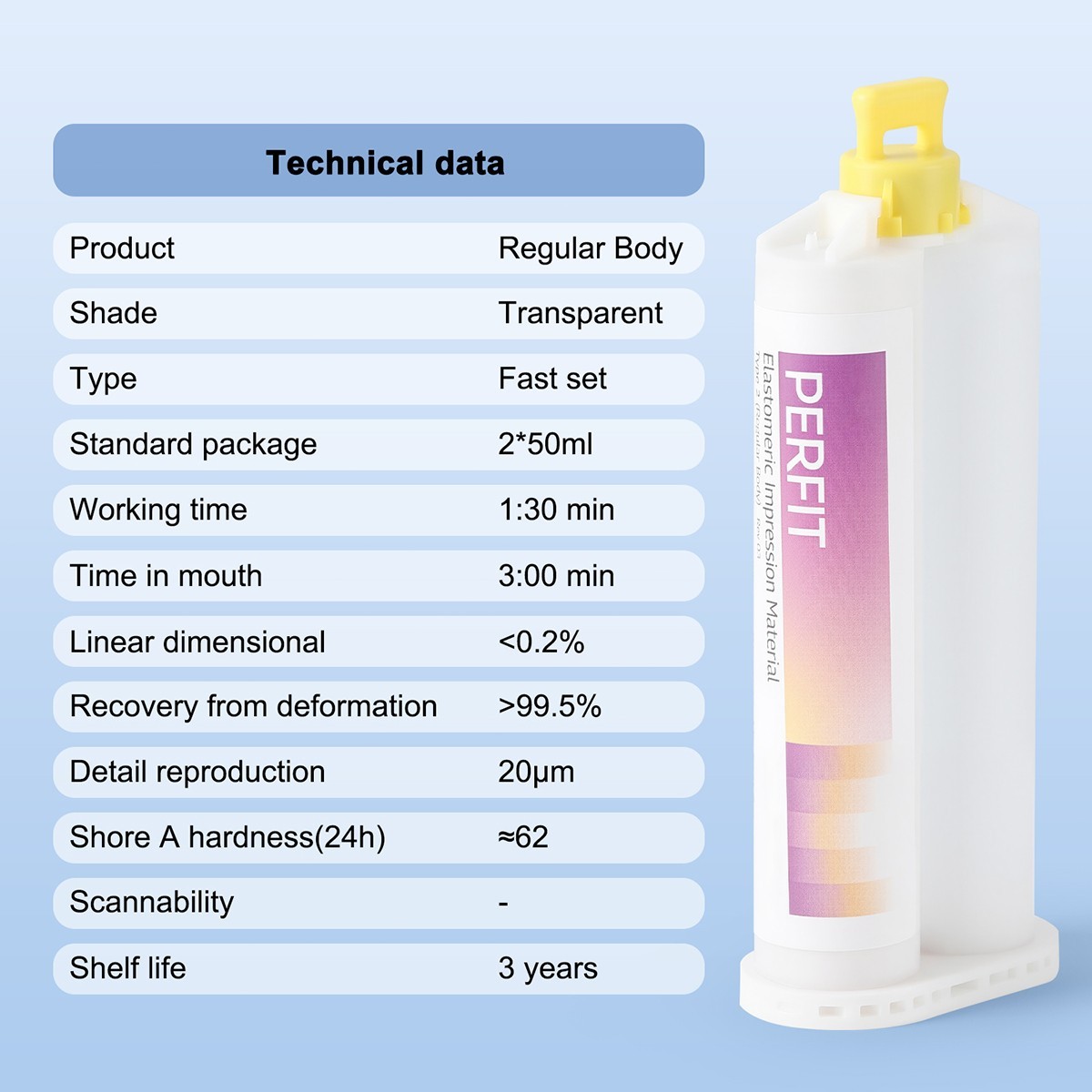 AZDENT Dental Elastomeric Impression Material Regular Body Fast Set Type 2