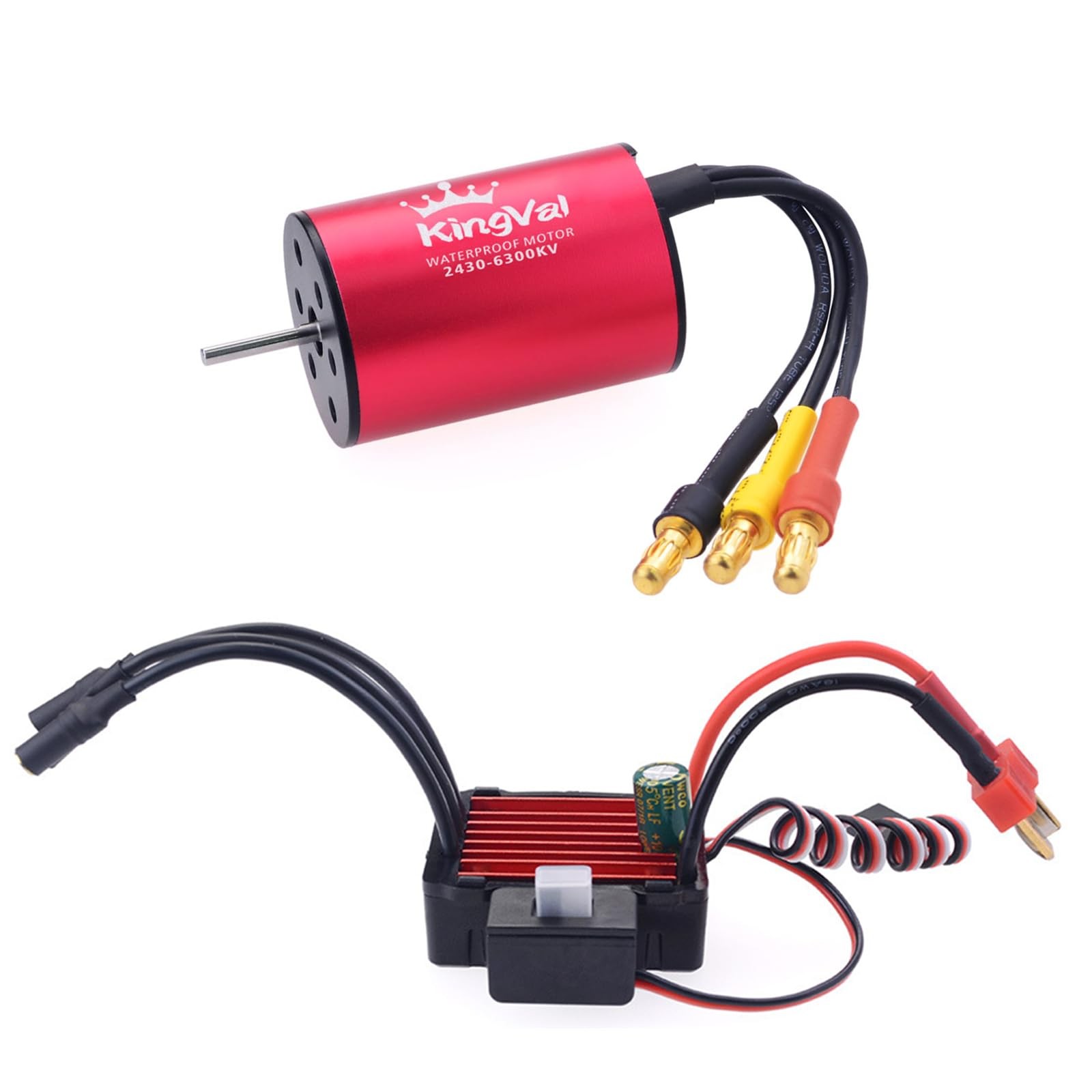 Replacement 2430 6300KV Brushless Motor Shaft 2.0mm 25A ESC For 1/16 1/18 Car
