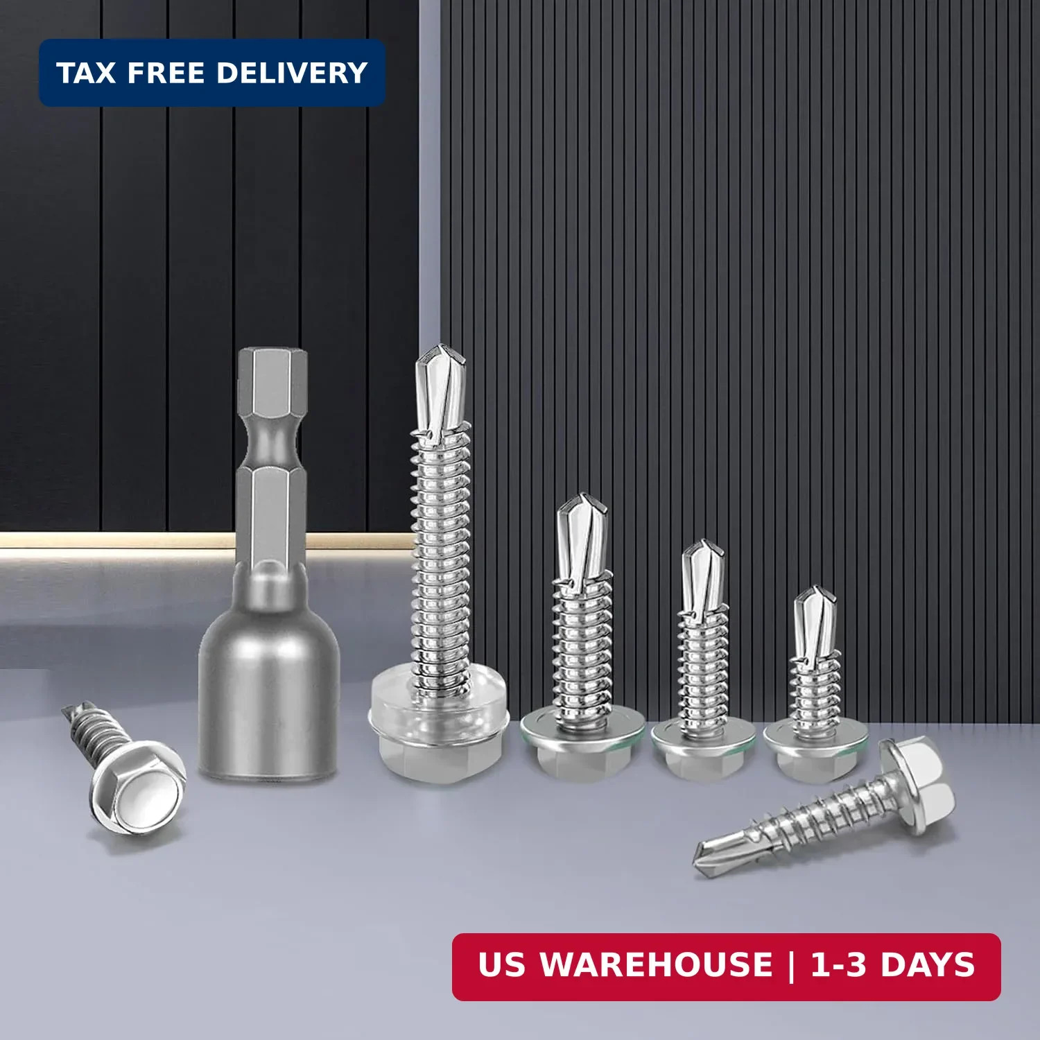 70Pcs #8#10 Hex Washer Head Self Tapping Screws 410 Stainless Steel Self Drillin