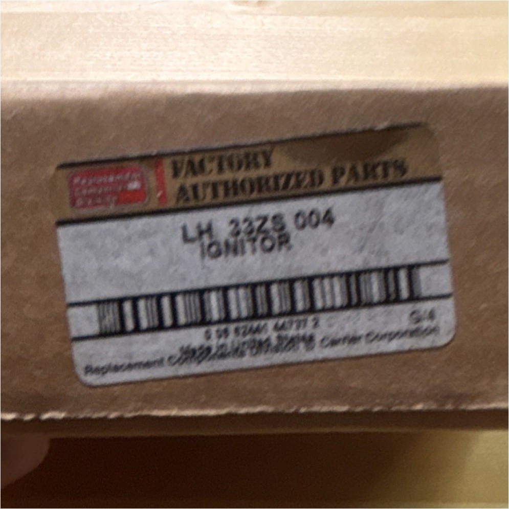 Carrier LH33ZS004 120V Hot Surface Ignitor Central Furnace Ceramic