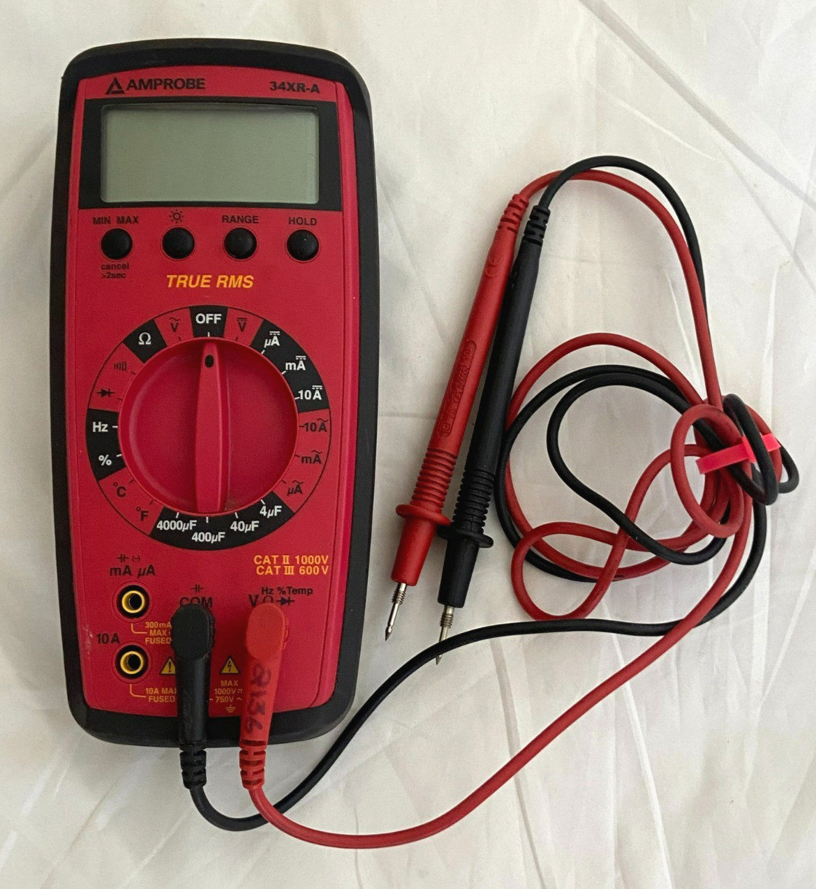 AMPROBE 34XR-A True RMS Digital-Backlight MULTIMETER w/Temperature Leads/Probes