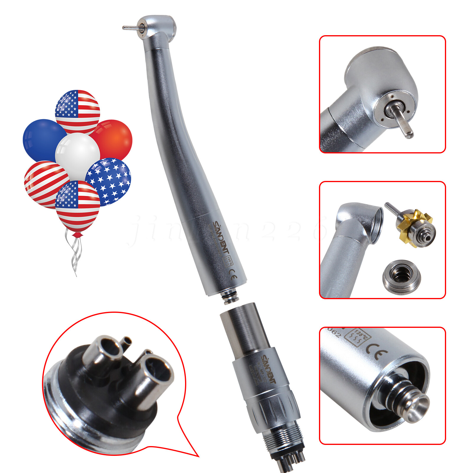 1-10* NSK Style Dental High Speed Handpiece Turbine with 4 Holes Quick Coupler