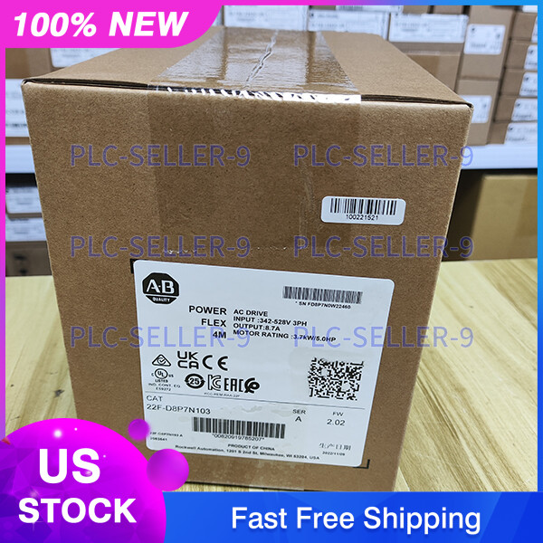 ONE Allen Bradley 22F-D8P7N103 New Sealed PowerFlex 4M-3.7 kW (5 HP) AC Drive