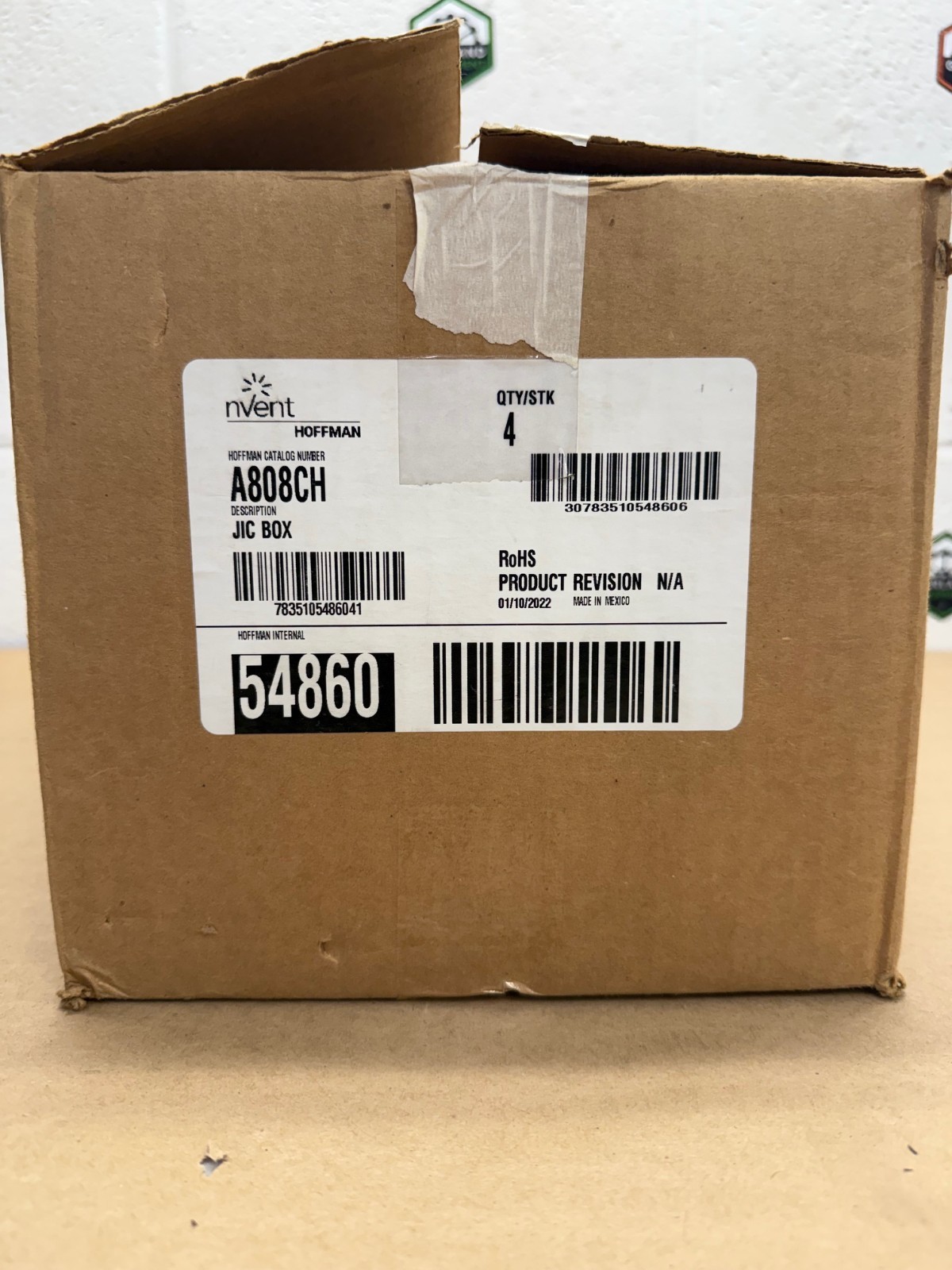 Nvent Hoffman A808CH Junction Box/Enclosure, 1 Box of 4 Enclosures *NEW*