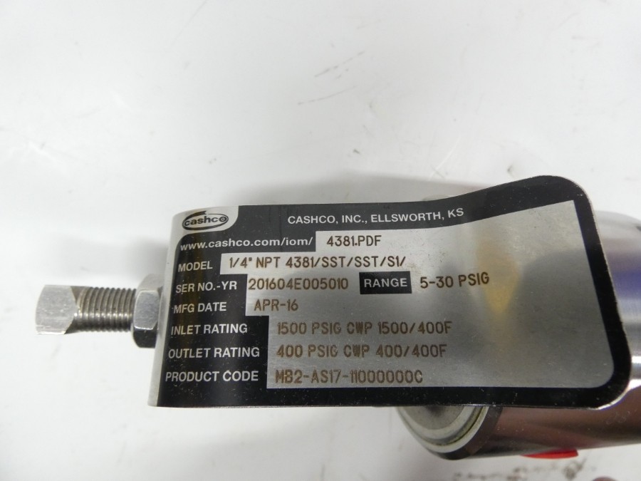 CASHCO 4381/SST/SST/S1 MB2-AS17-11000000C 5-30PSI 1/4″ NSMP