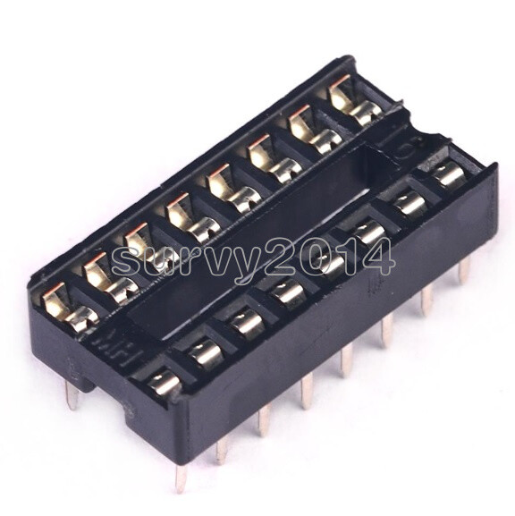 20PCS 16pin DIP IC Socket Adaptor Solder Type Socket Pitch Dual Wipe Contact