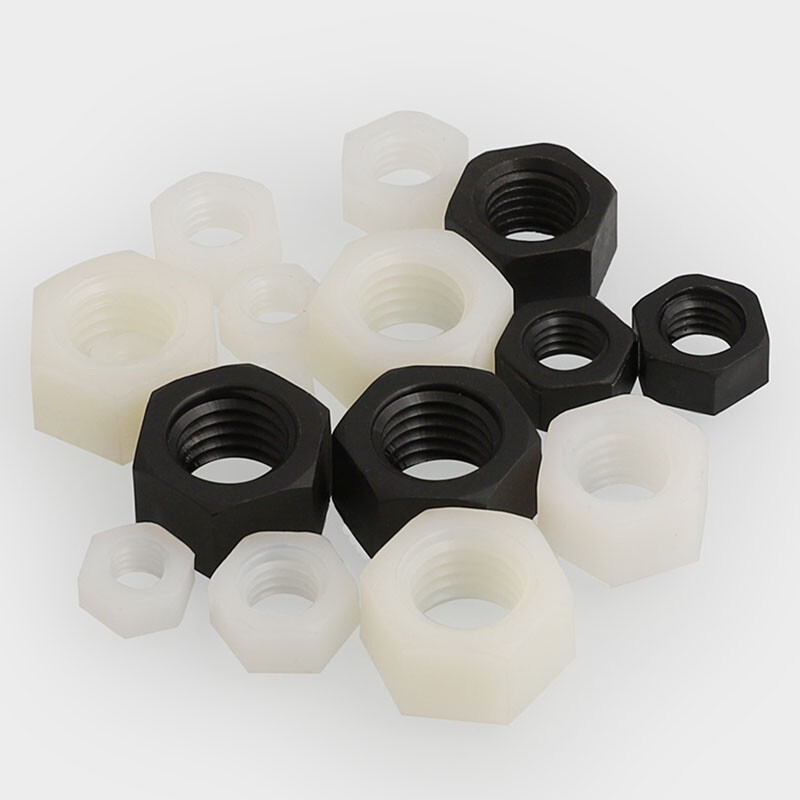 M2 M2.5 M3 M4 M5 M6 M8 M10 M12 M14 M16 M18 M20 Nylon Hex Nuts White/Black/Clear
