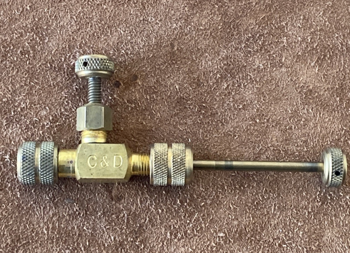 C&D CD3900 Valve Core Removal Tool 1/4 Flare Access Fitting w/ Orig Instructions