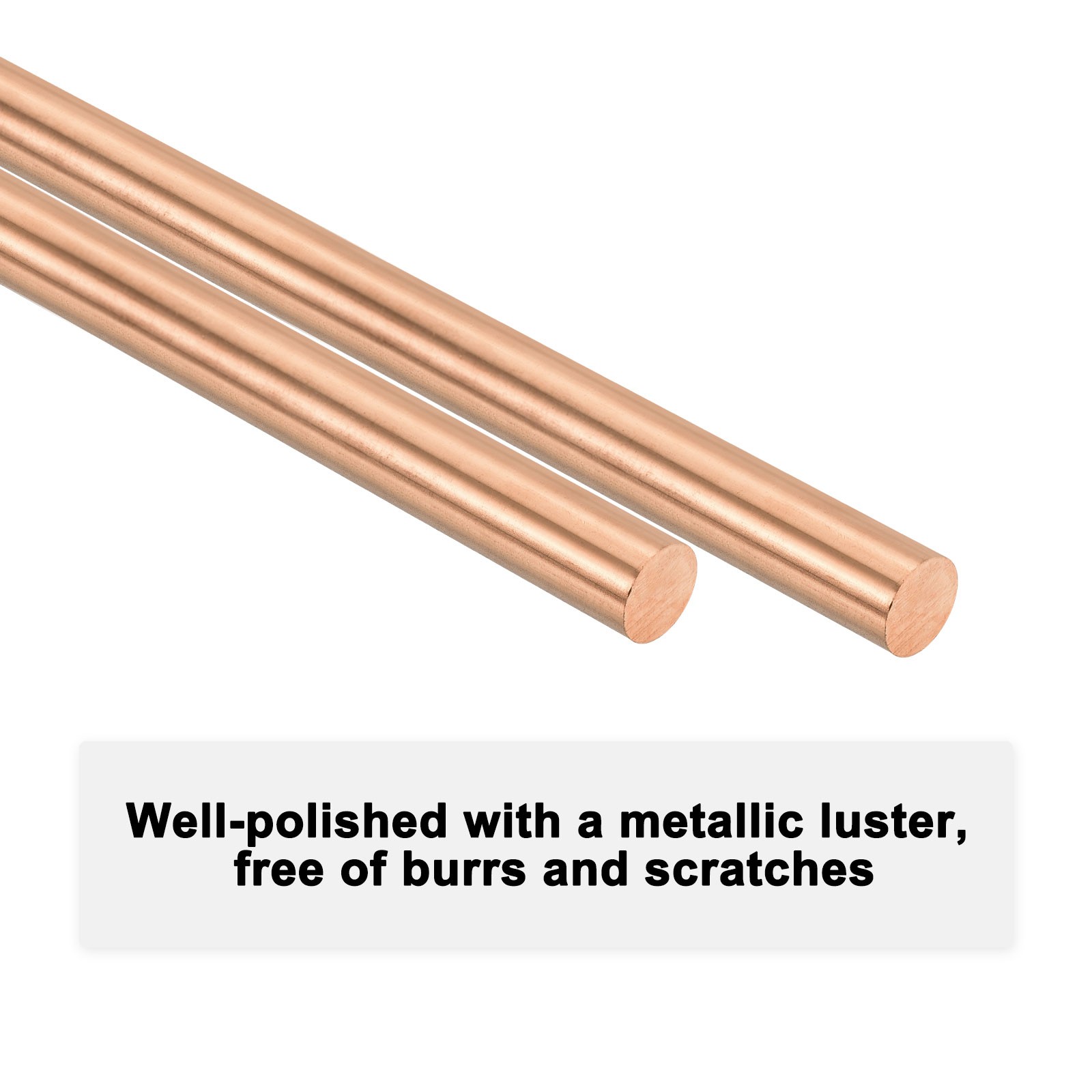 2-Pack Copper Round Rod 4mm x 100mm T2 Copper Stock