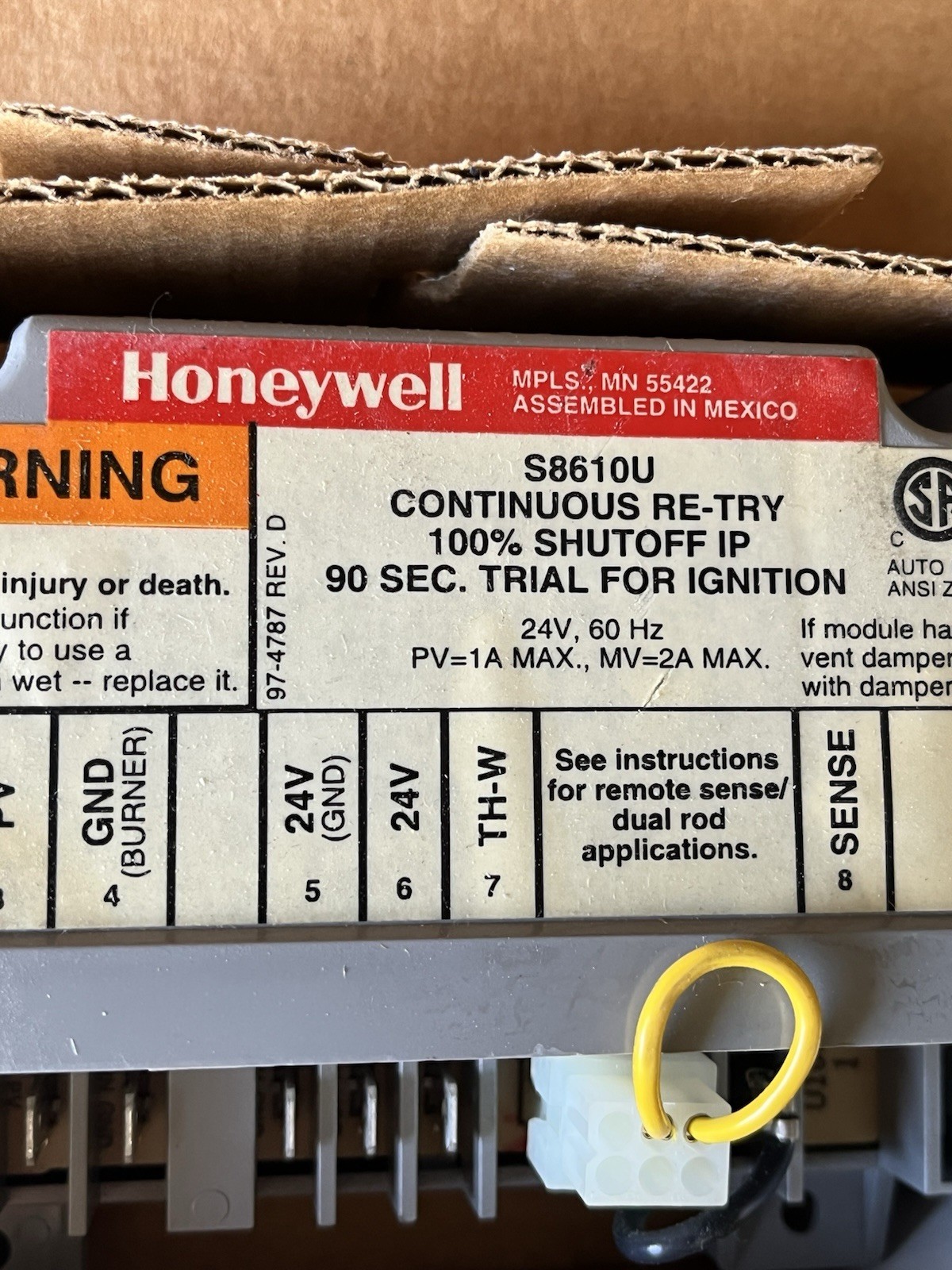 Genuine Honeywell S8610U 1003 Universal Replacement Intermittent Pilot Module