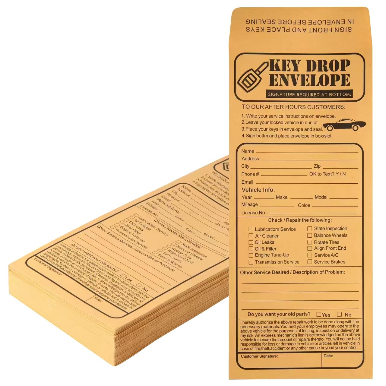 Heavyweight Key Transfer Envelopes – Secure Adhesive Mailers 4.125″x9.5″ 100Pcs