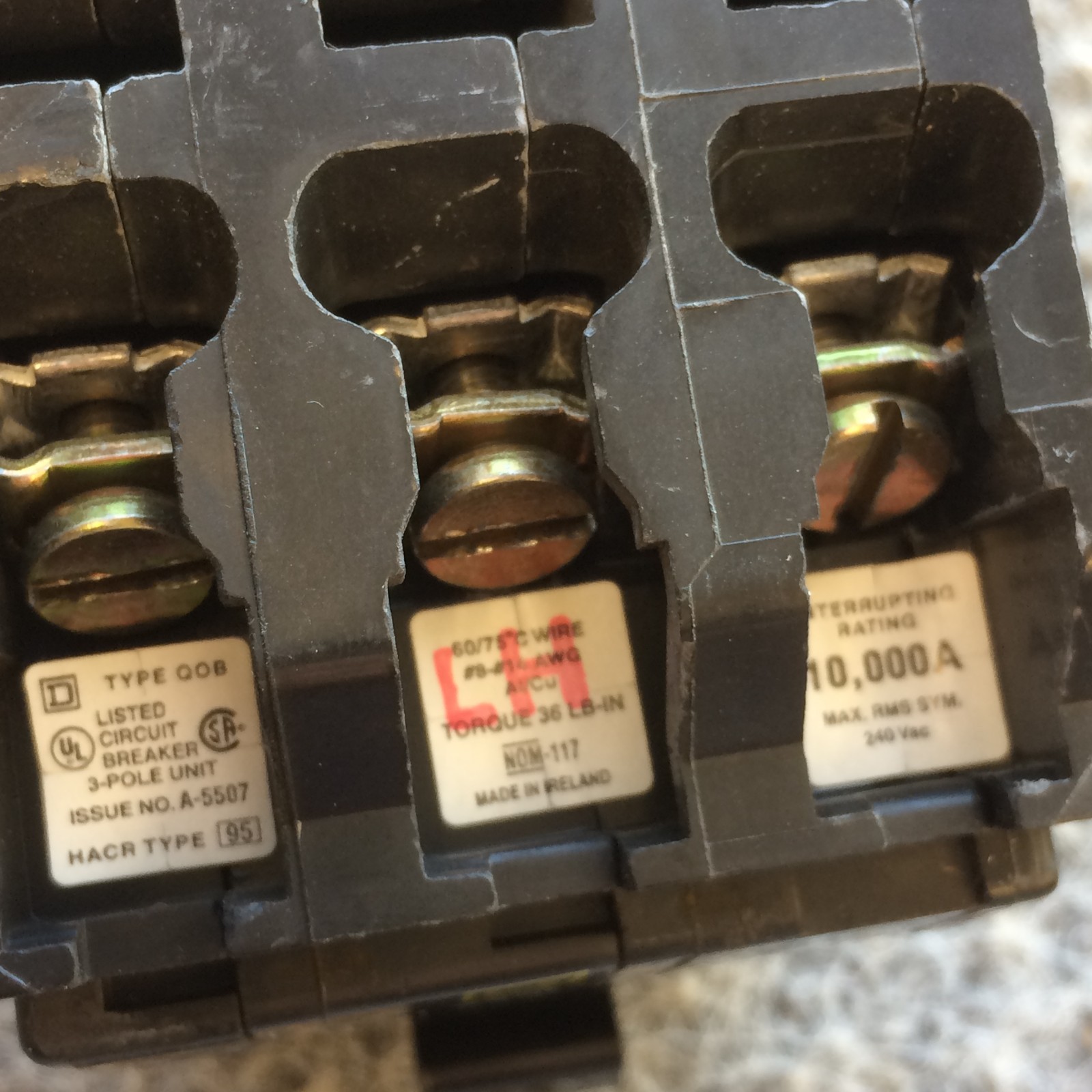 Square D QOB330 3 Pole 30 Amp 240V Bolt On QOB Circuit Breaker NOS