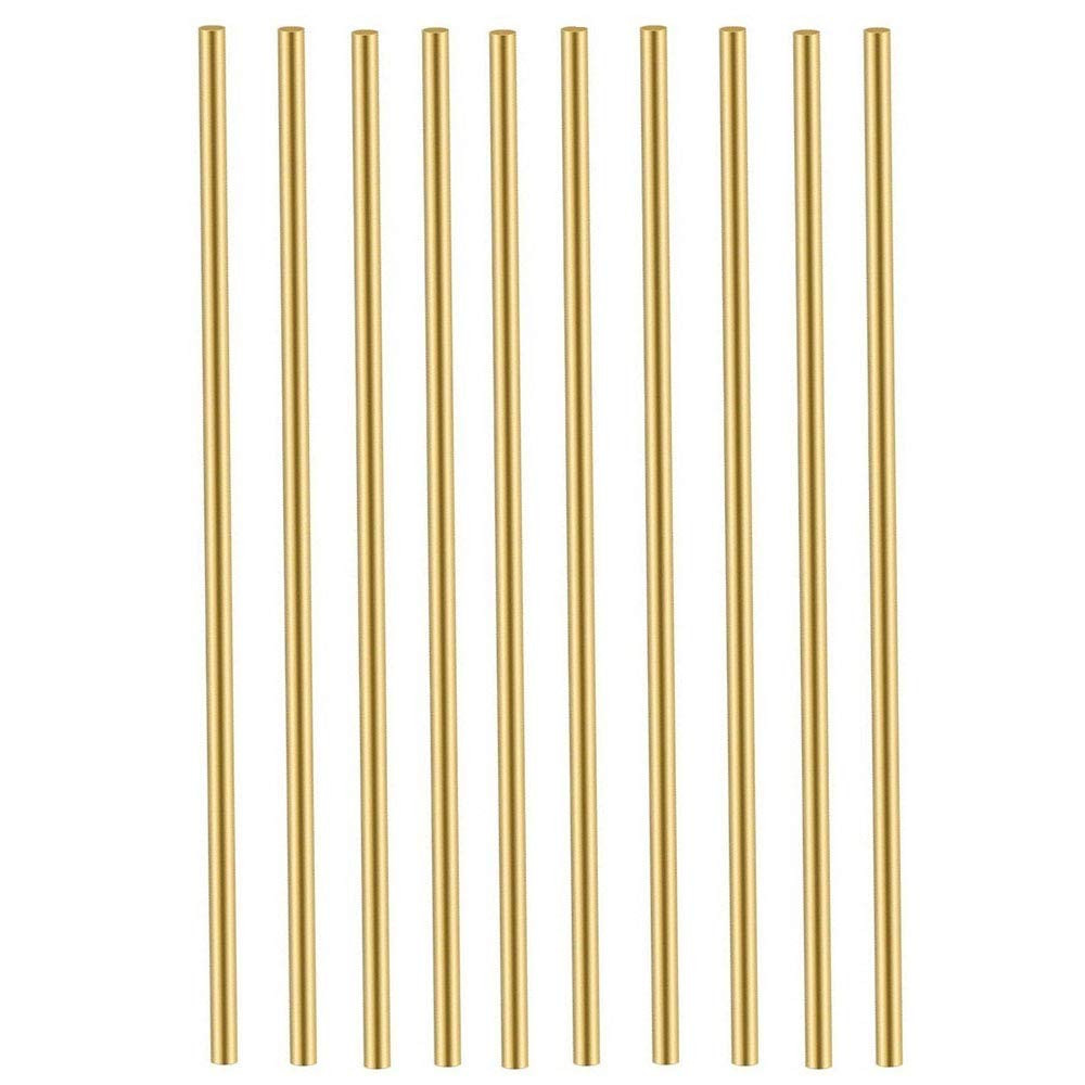 15 PCS 2.5 mm/3/32 inch Solid Brass Rods Lathe Bar Stock Kit Brass Round Stock