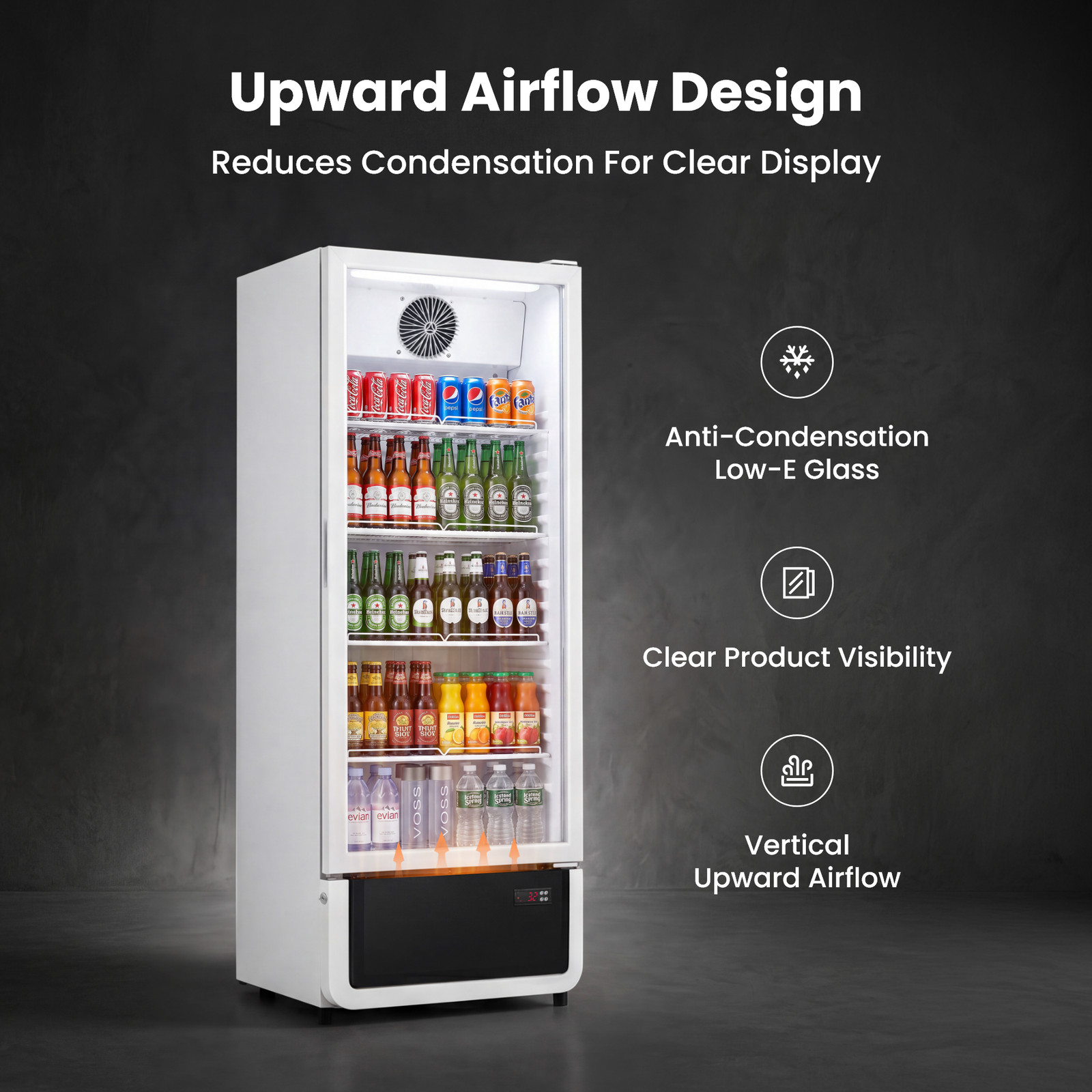 Yeego 8.37 Cu.ft Commercial Display Refrigerator Beverage Upright Cooler White