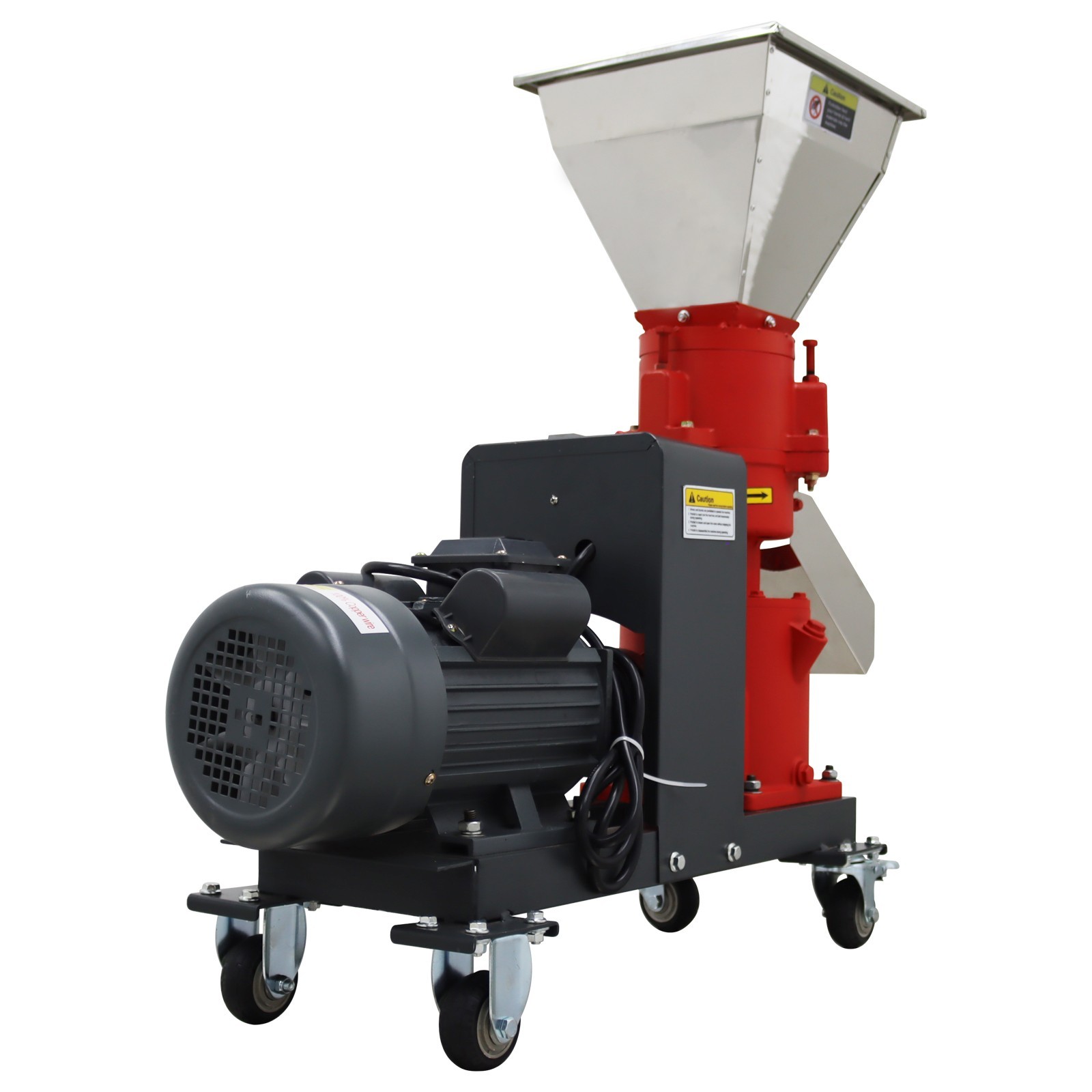 150kg/h Output 2.5mm Plate Animal Feed Pellet Mill Machine 220V 3-roller Head