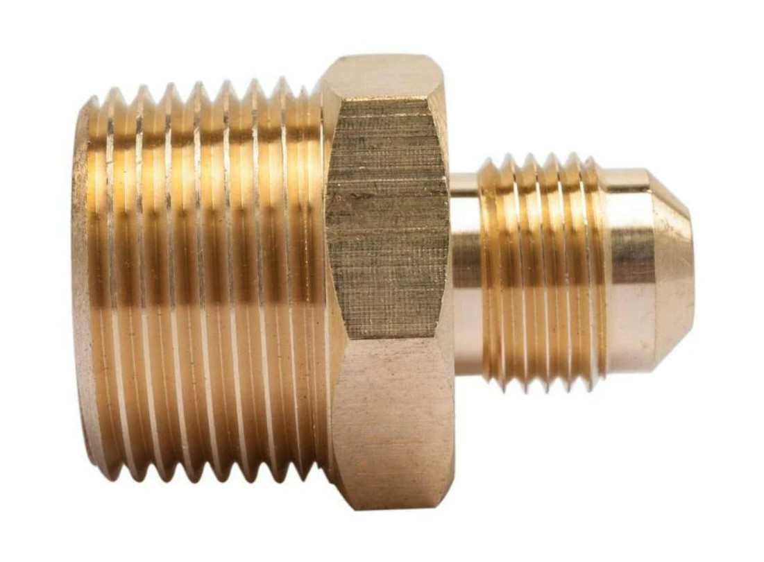 3/4″ Male NPT to 3/8″ Male Flare SAE Brass Adapter Propane Natural Gas Air