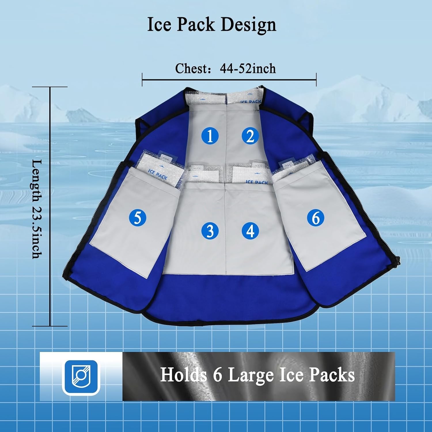 Cooling Vest for Men Women Teens,Adjustable Ice Vest with 20 Pcs Ice Packs fo…