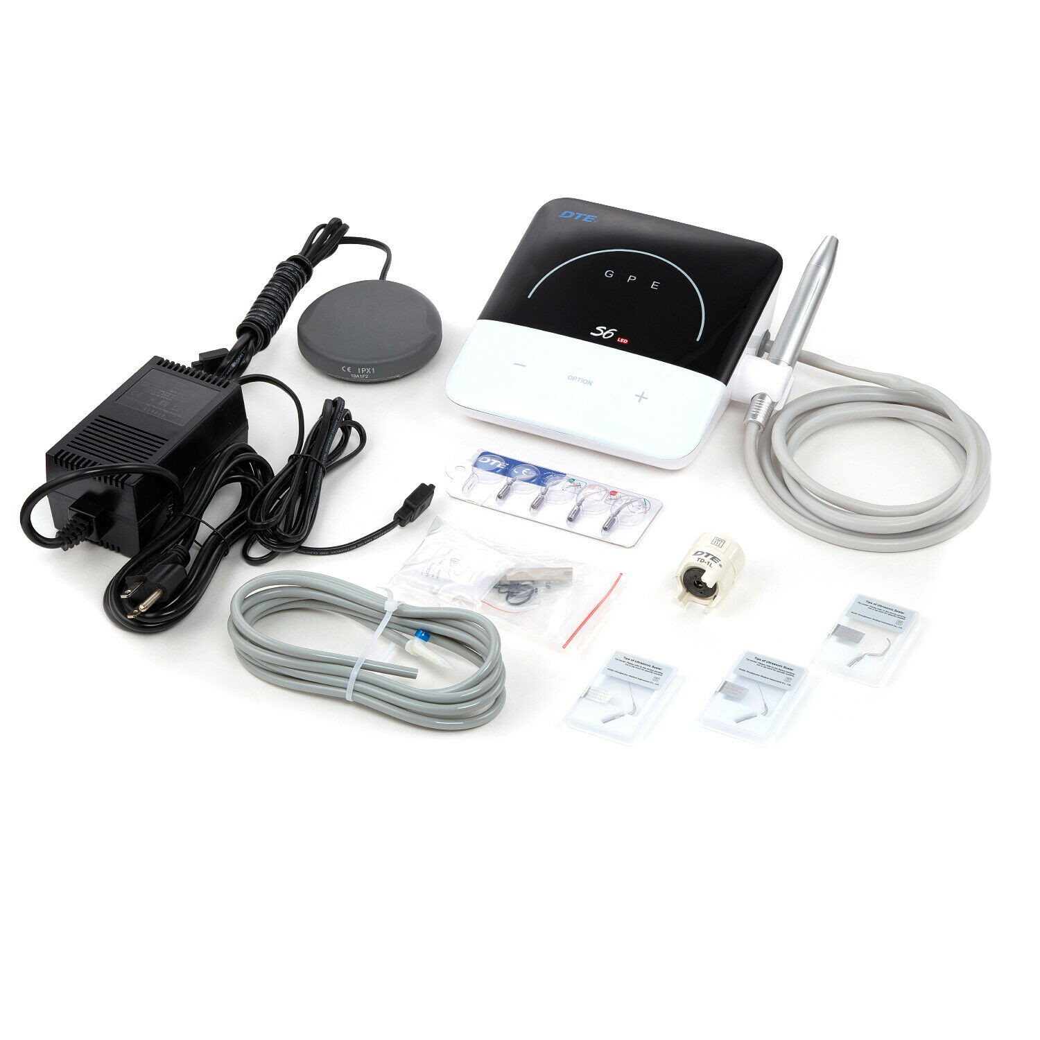 Woodpecker DTE S6 LED Dental Ultrasonic Scaler HD-8L LED Handpiece 7 Piezo Tips