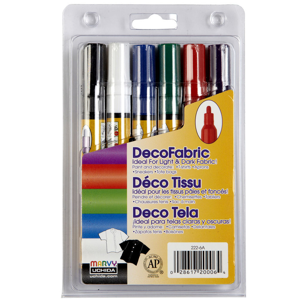 MARVY UCHIDA DecoFabric Markers PRIMARY – Set of 6