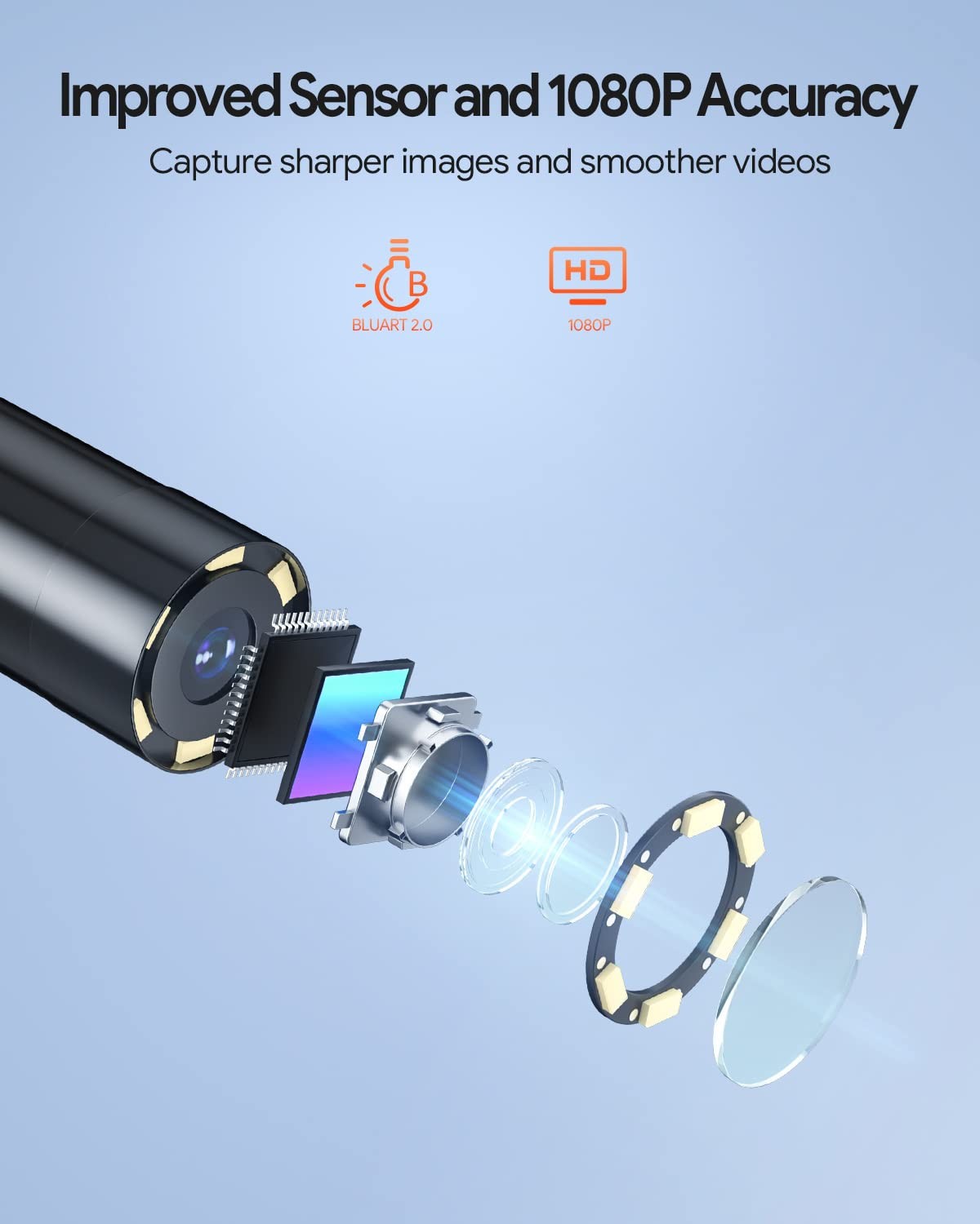 Inspection Camera 4.3 TFT 5.5mm IP67 360° 1080P HD Digital Borescope Endoscopes