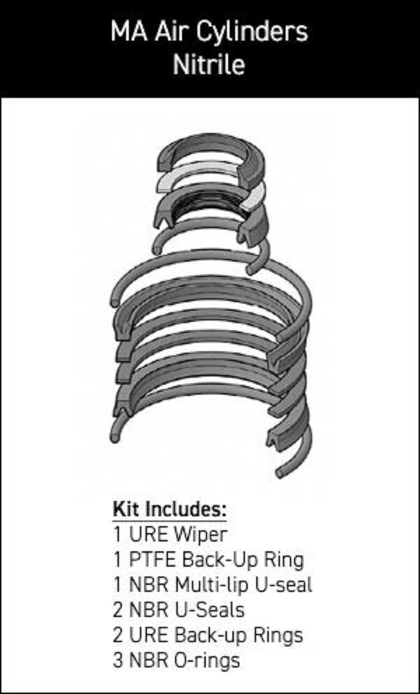 Parker Hannifin 5/8 x 2″ MA Air Cylinder Seal Kit SKL7001MA1 (Nitrile)
