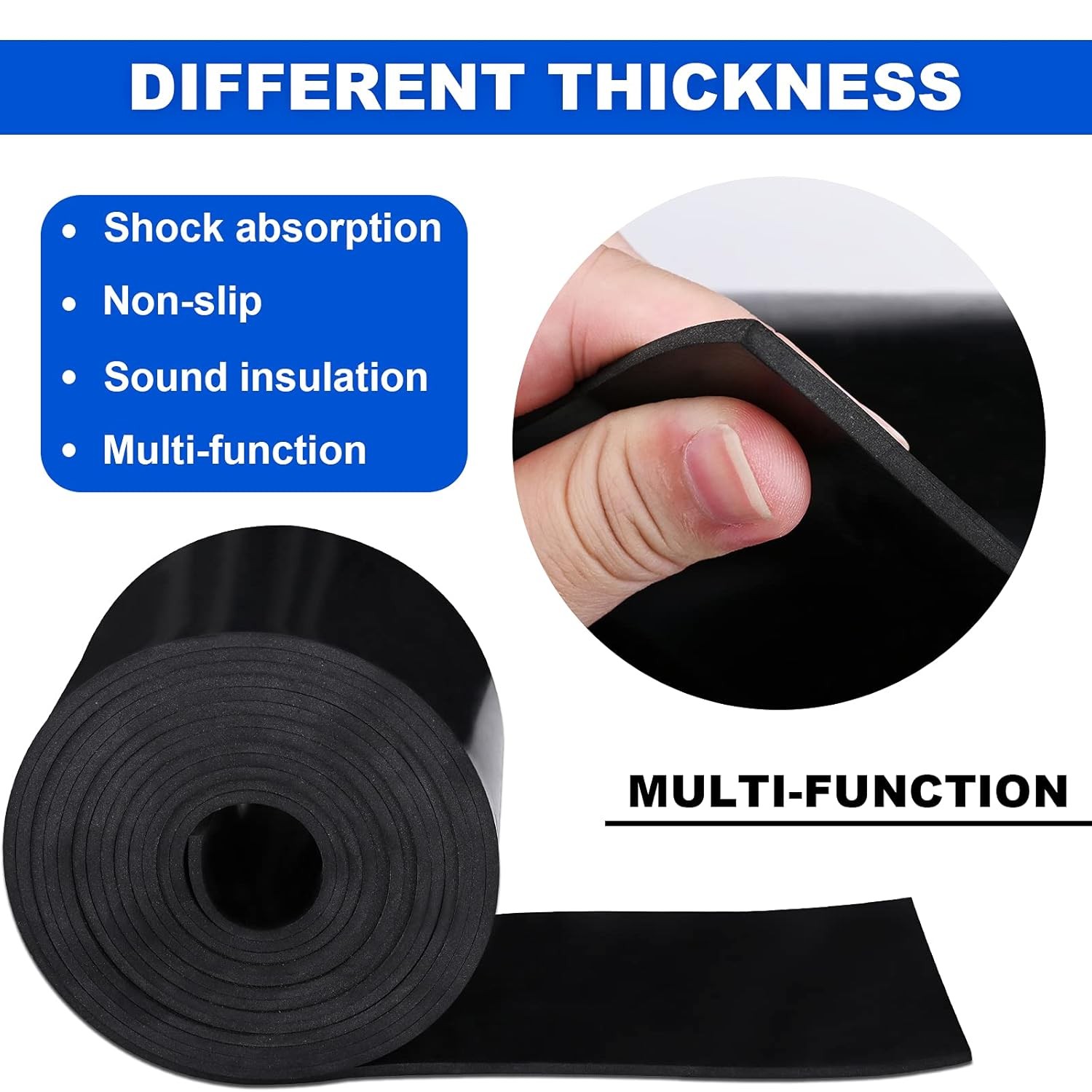 Neoprene Rubber Strips Solid Rubber Rolls 3.2in x 1/8in x 10Ft Leveling/Sealing