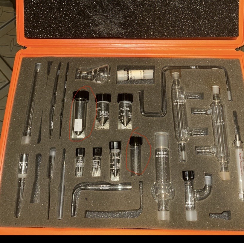 Vintage Corning PYREX Micro Organic Chemistry Kit 6949M-2 Intermediate Glass #10