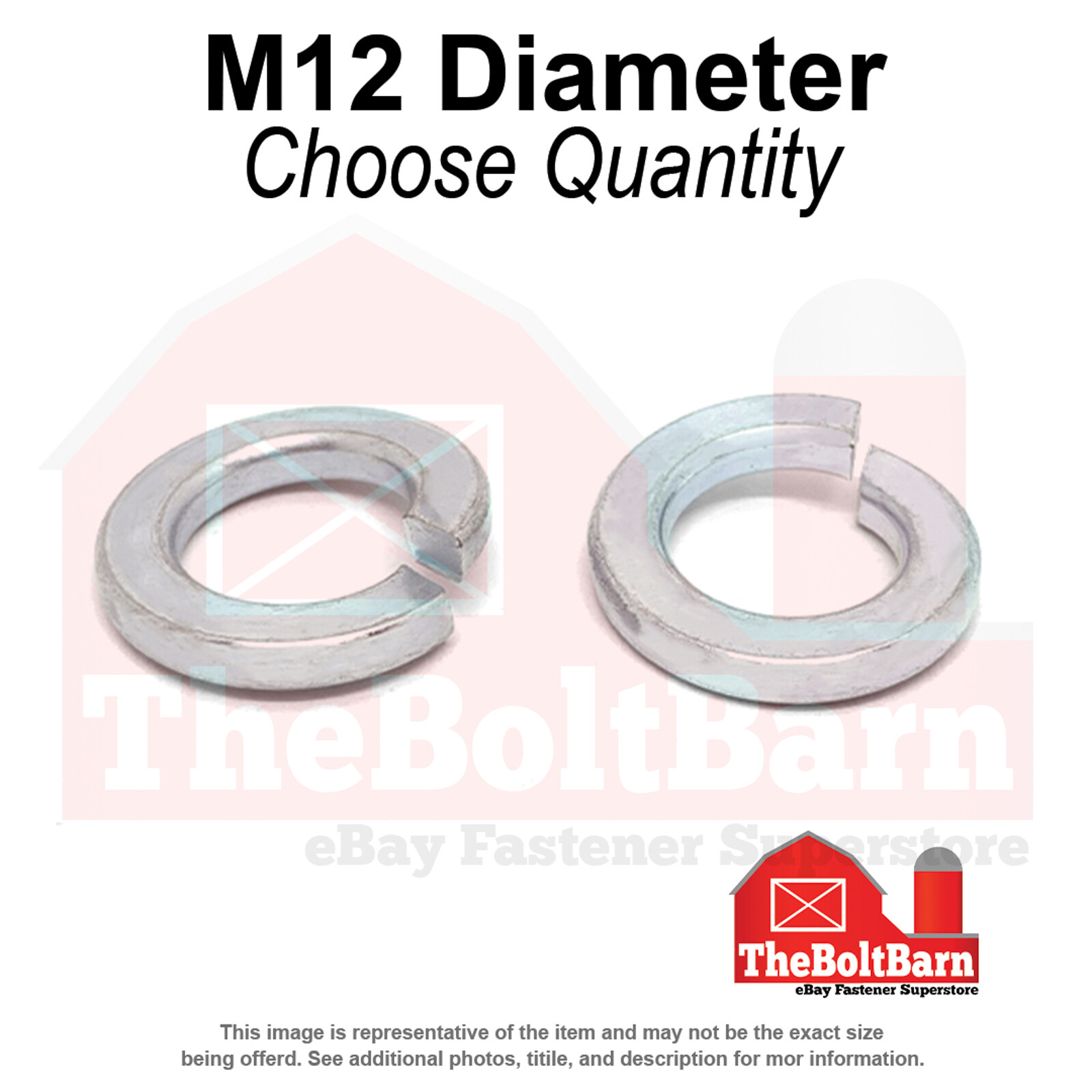 M12 Class 10 Split Lock Washers Zinc Clear (Pick Quantity)