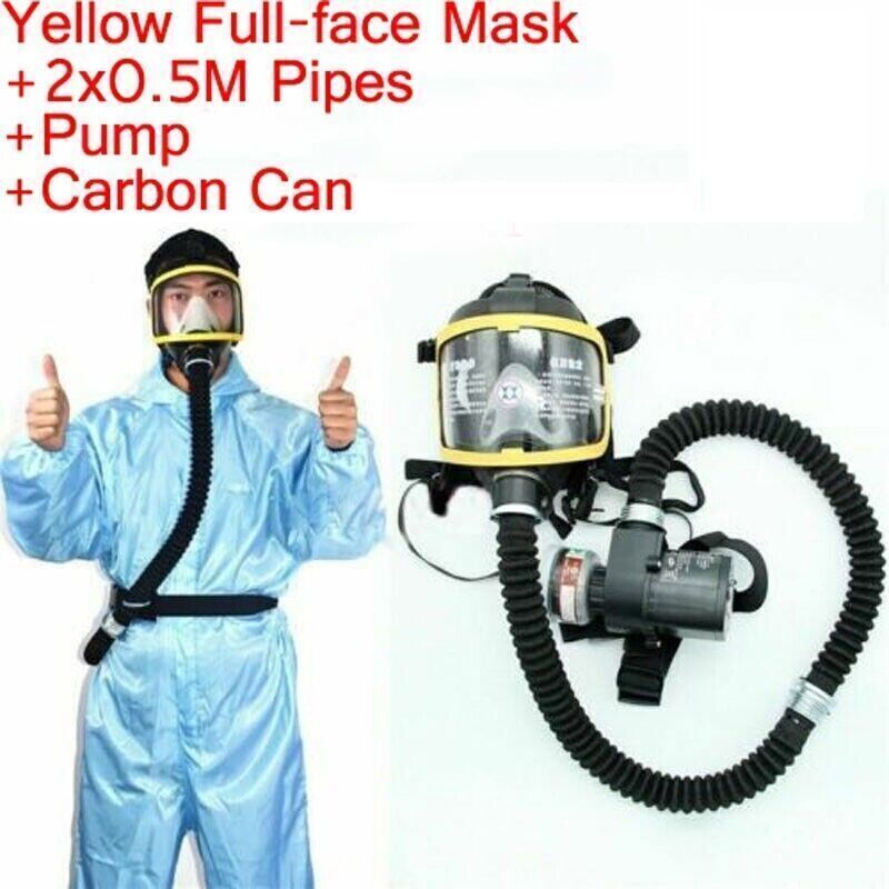 Electric Constant Flow Supplied Air Fed FullFace Gas Mask Respiratory protection