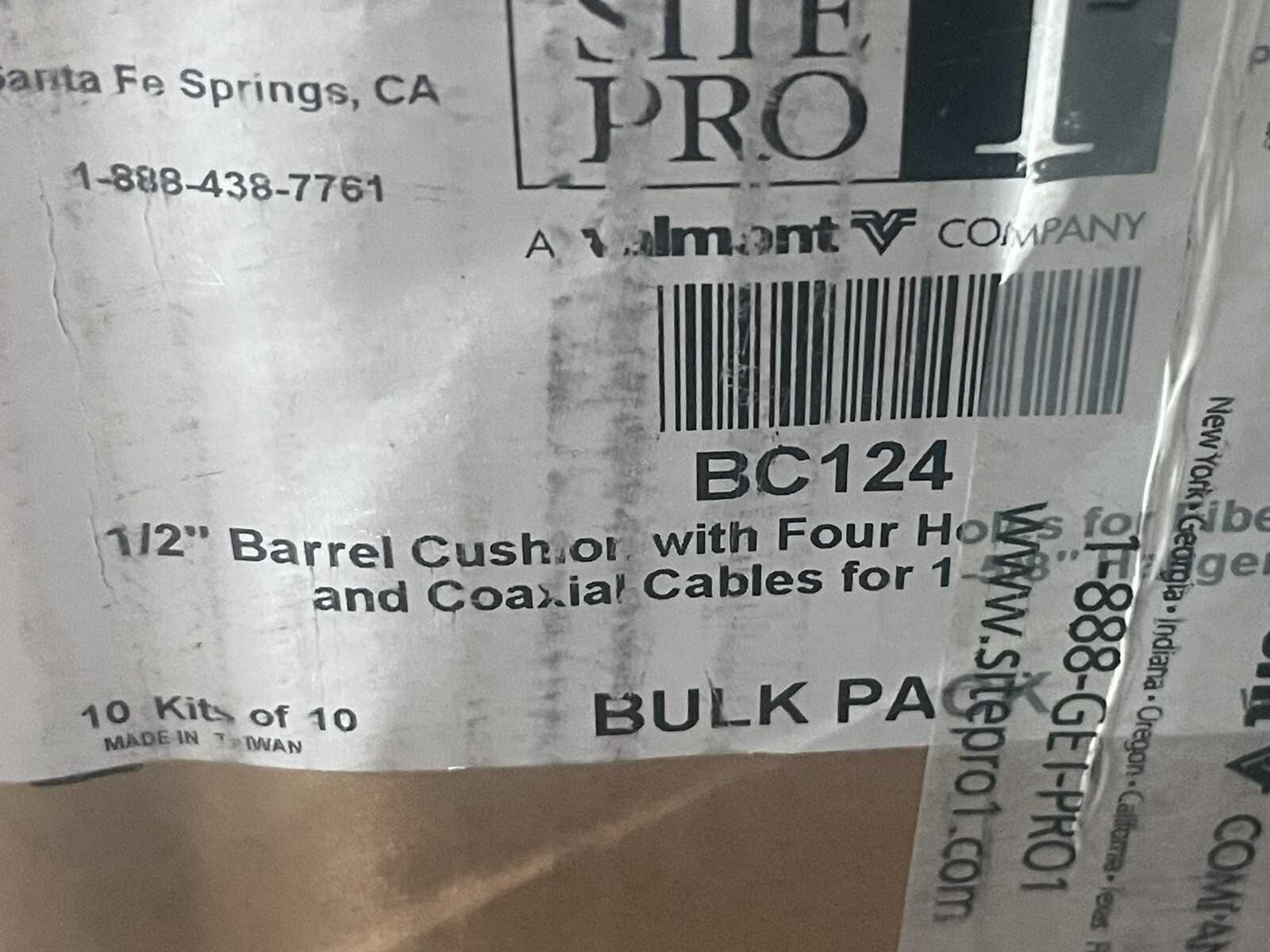 10-Pk Site Pro 1 Multi-Hole Barrel Cushions 4 Holes 1/2″ BC124 10 kits of 10