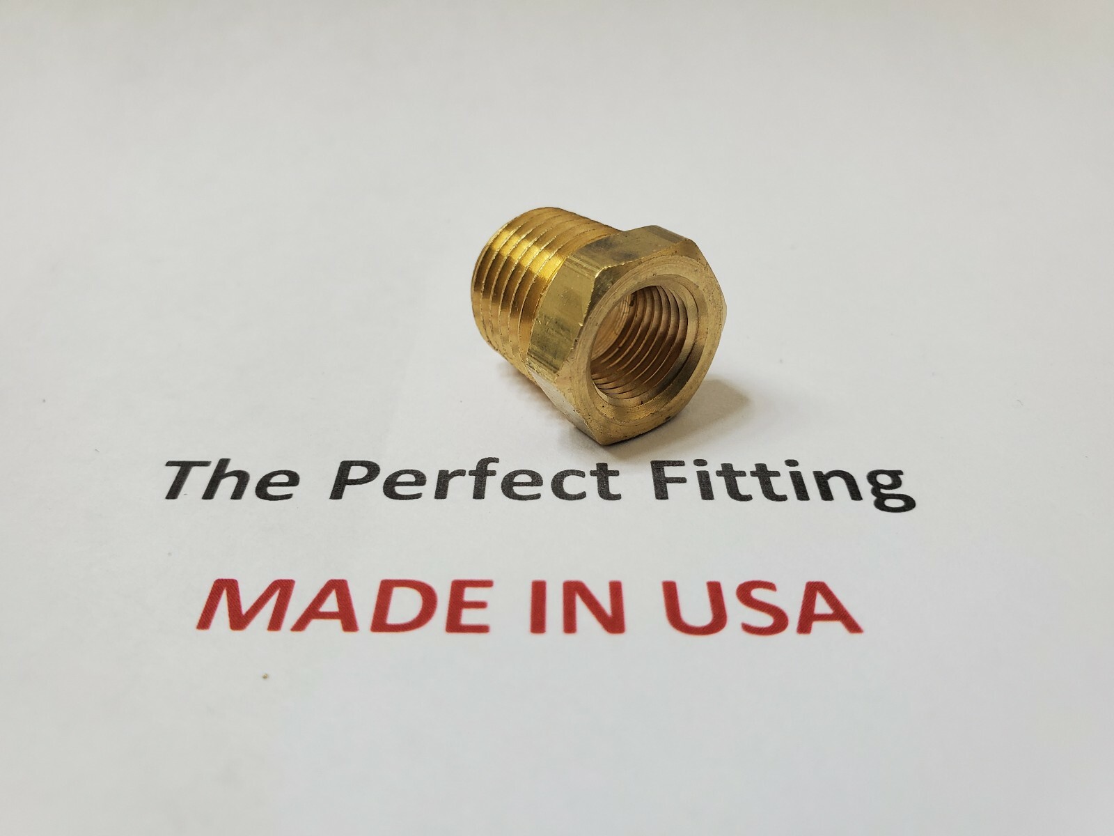 Lot of 25 Pcs. Brass Hex Reducing Bushing 1/4″ Male NPT x 1/8″ Female NPT
