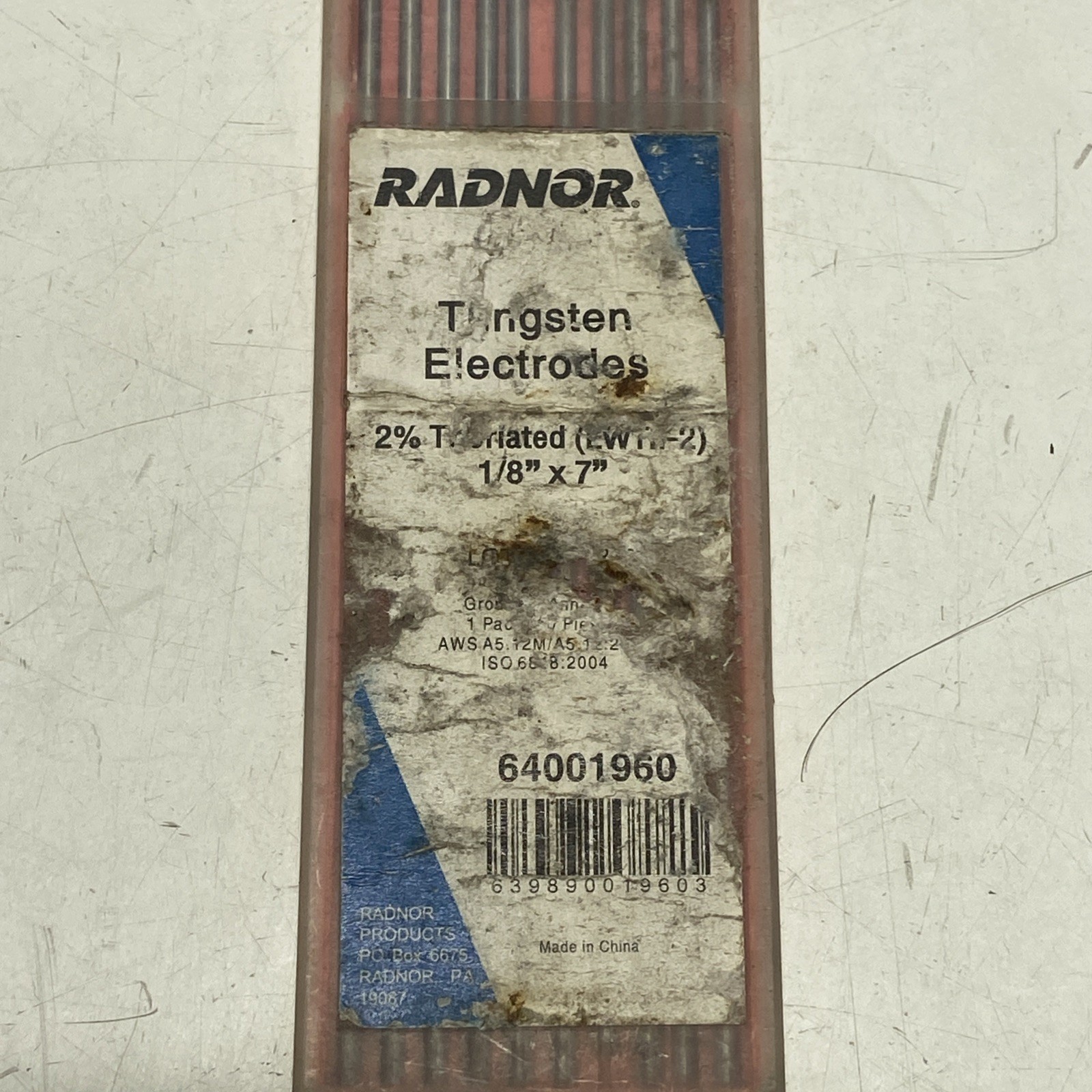 Radnor 64001960 , 1/8″ x 7″ Tungsten Electrodes , 2% Lanthanated (PK 10)