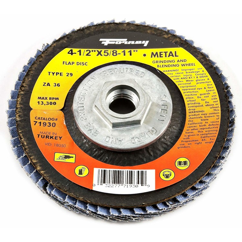 Forney 71932 Zirconia Aluminum 80-Grit 13,300 rpm Blue Flap Disc 4-1/2 Dia. in.