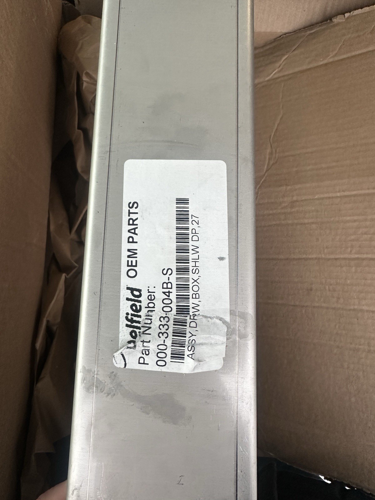 Delfield Assembly Drawer Box 000-333-004B-S OEM Genuine Part