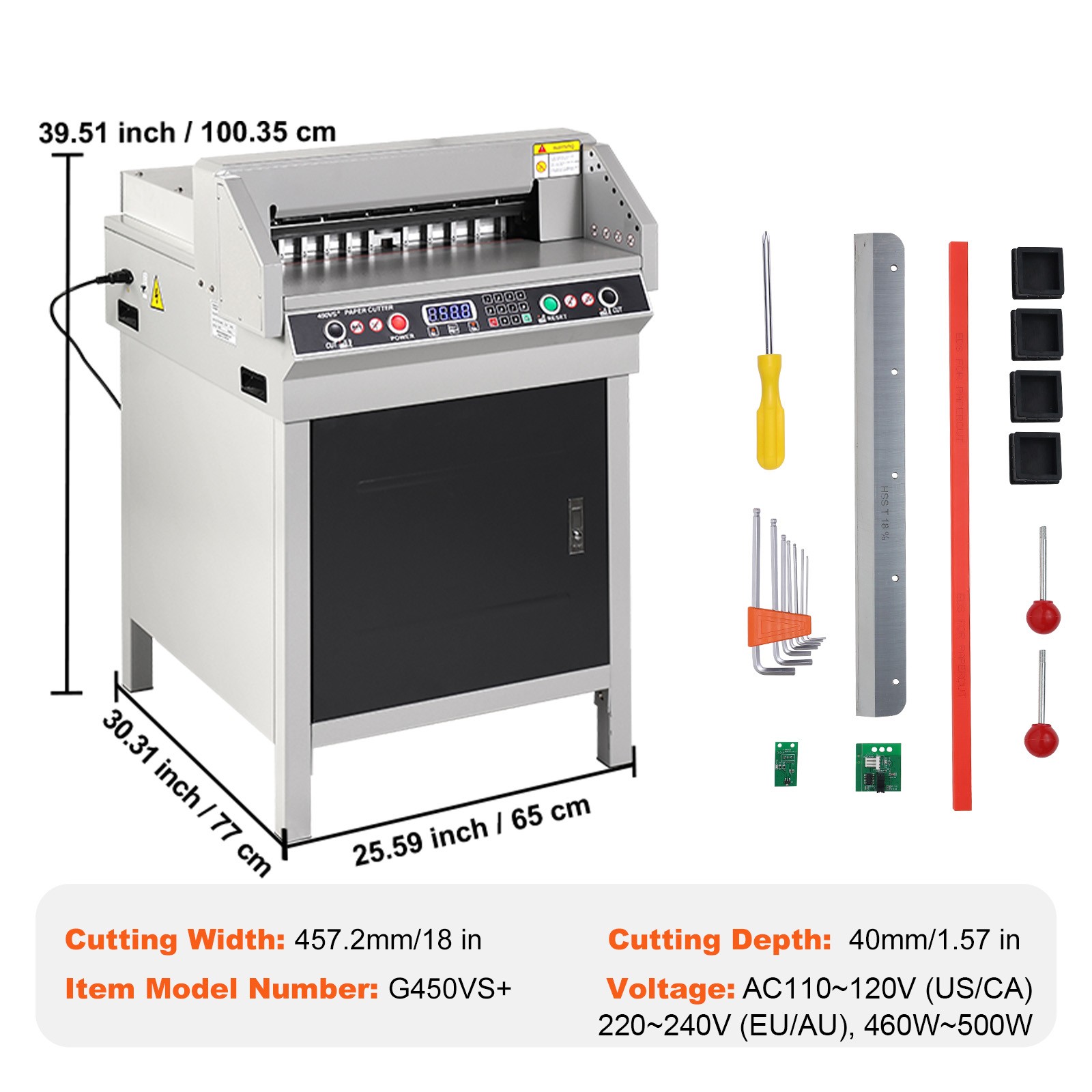 Uimoso 18-Inch Electric Paper Cutter for Office Use, Heavy Duty Design