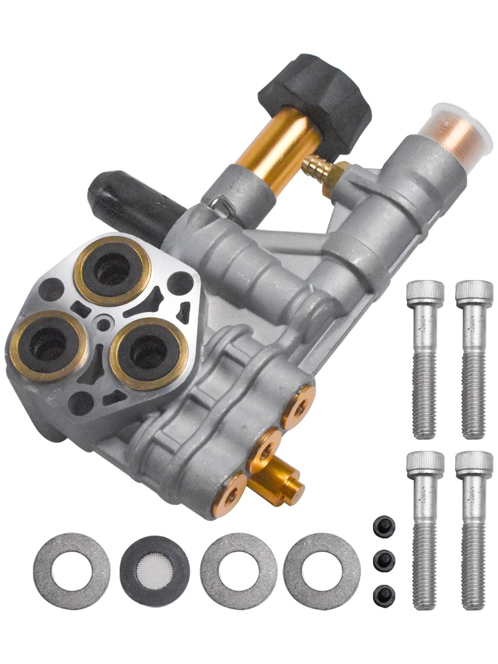Pressure Washer Pump Manifold Kit 7108366 With Mounting Bolt Washer Pump Sliver